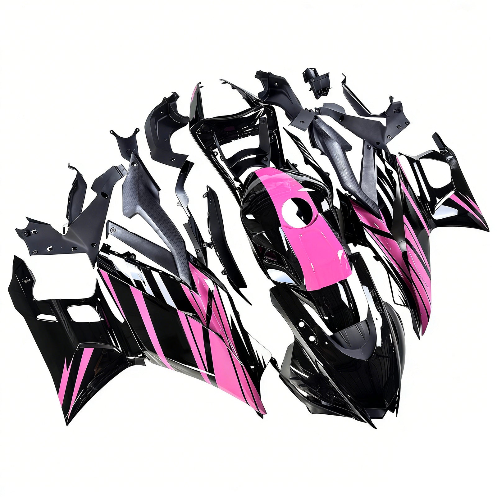 Amotopart 2019-2021 Yamaha YZF-R3 R25 Black Pink Fairing Kit