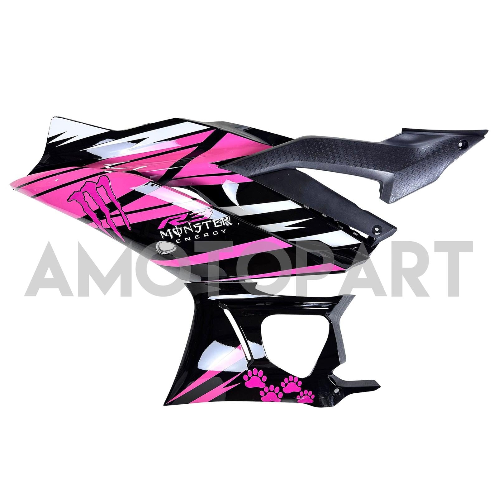 Amotopart 2019-2021 Yamaha YZF-R3 R25 Black Pink Fairing Kit