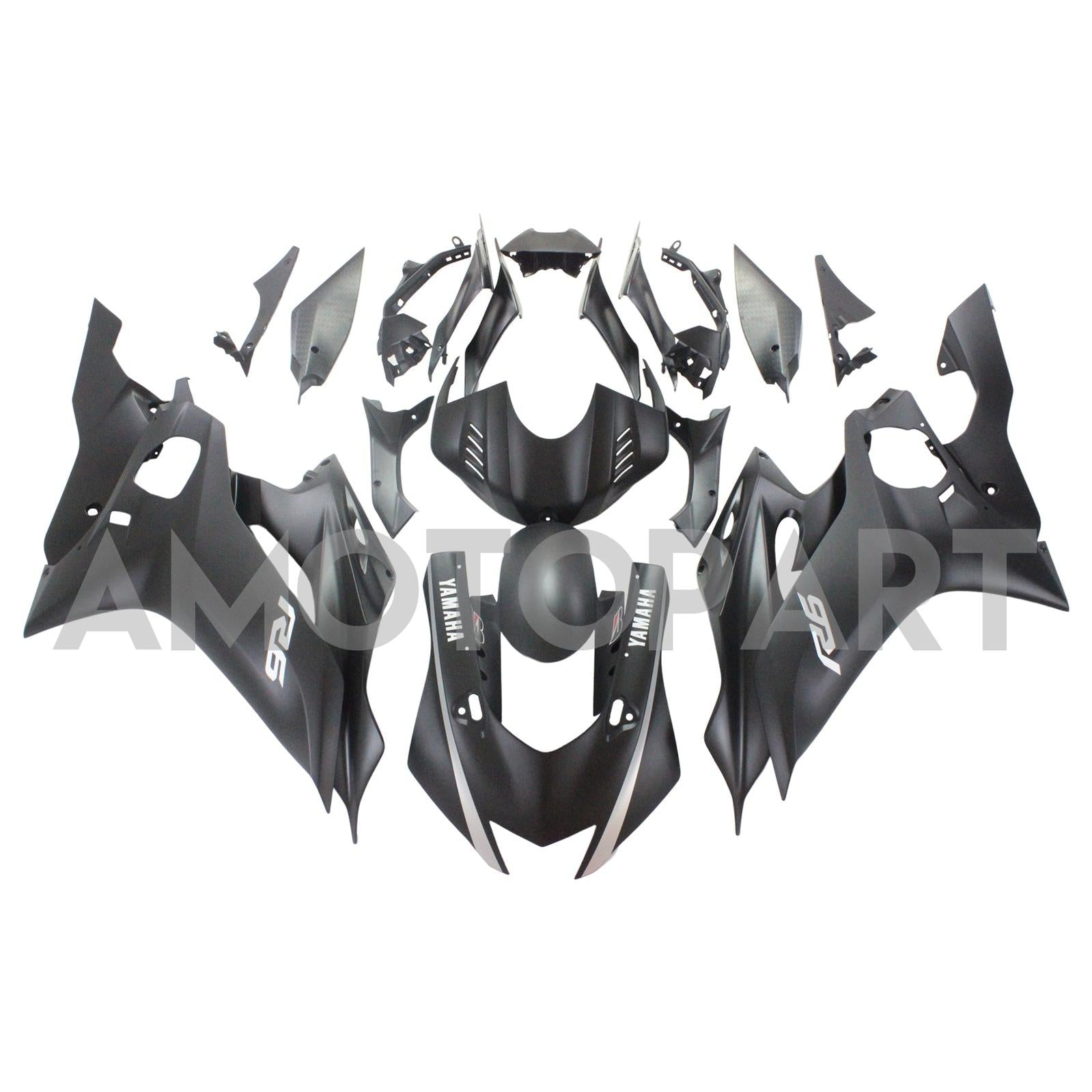 Amotopart Yamaha 2017-2023 YZF 600 R6 Black Fairing Kit