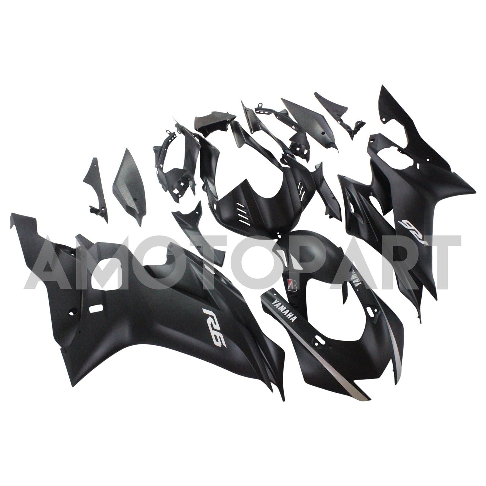 Amotopart Yamaha 2017-2023 YZF 600 R6 Black Fairing Kit