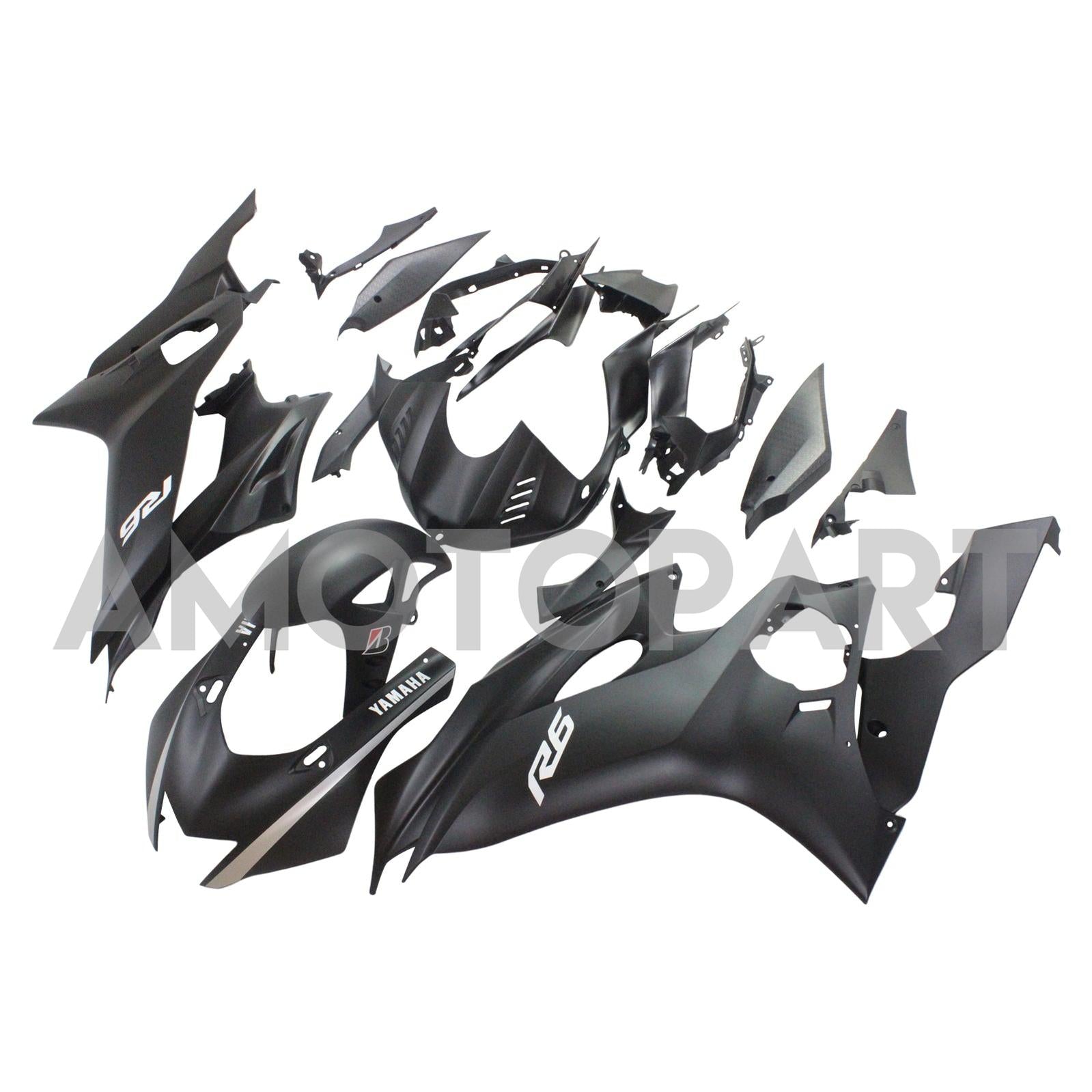 Amotopart Yamaha 2017-2023 YZF 600 R6 Black Fairing Kit