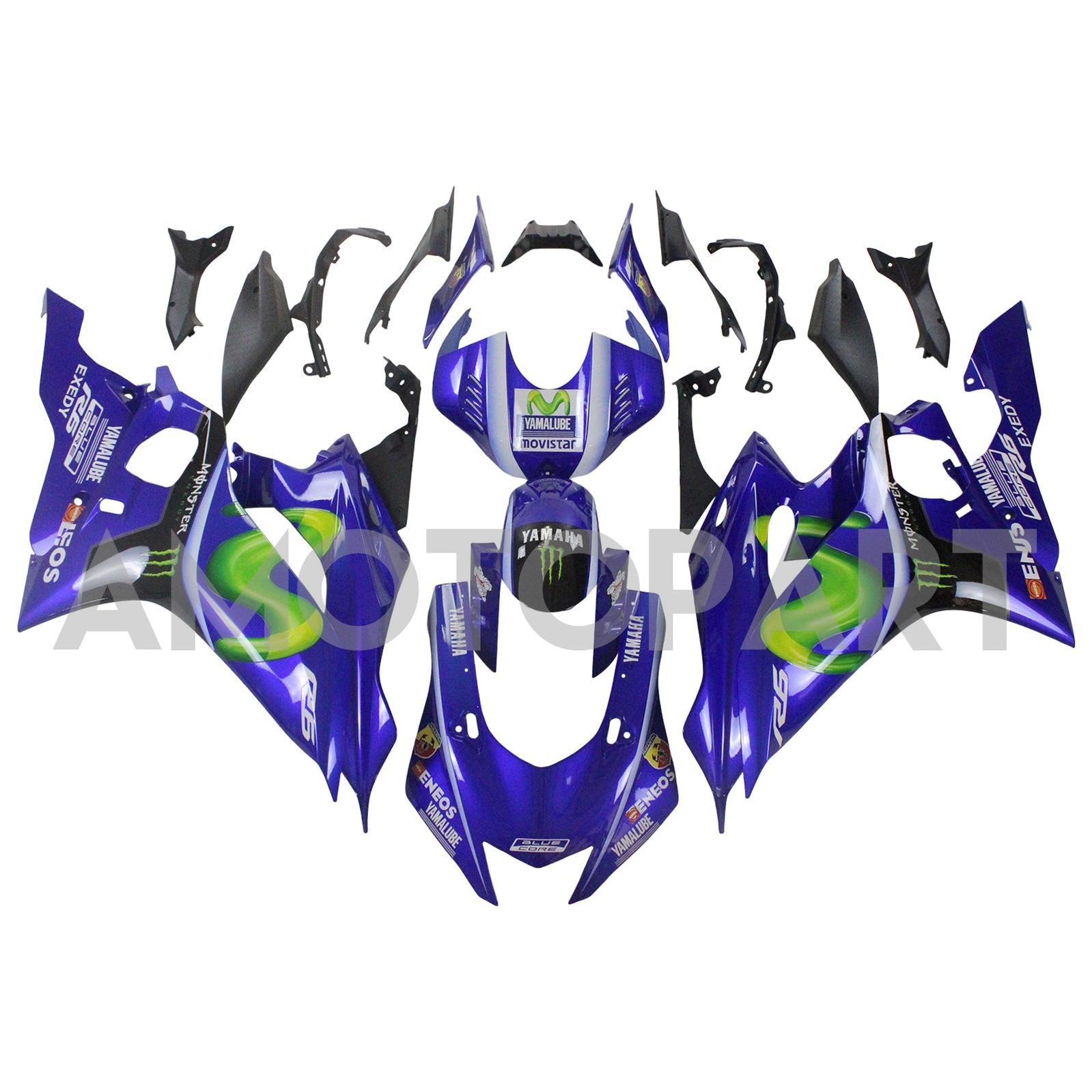 Amotopart 2017-2023 Yamaha YZF R6 Blue Monster Abzugskit