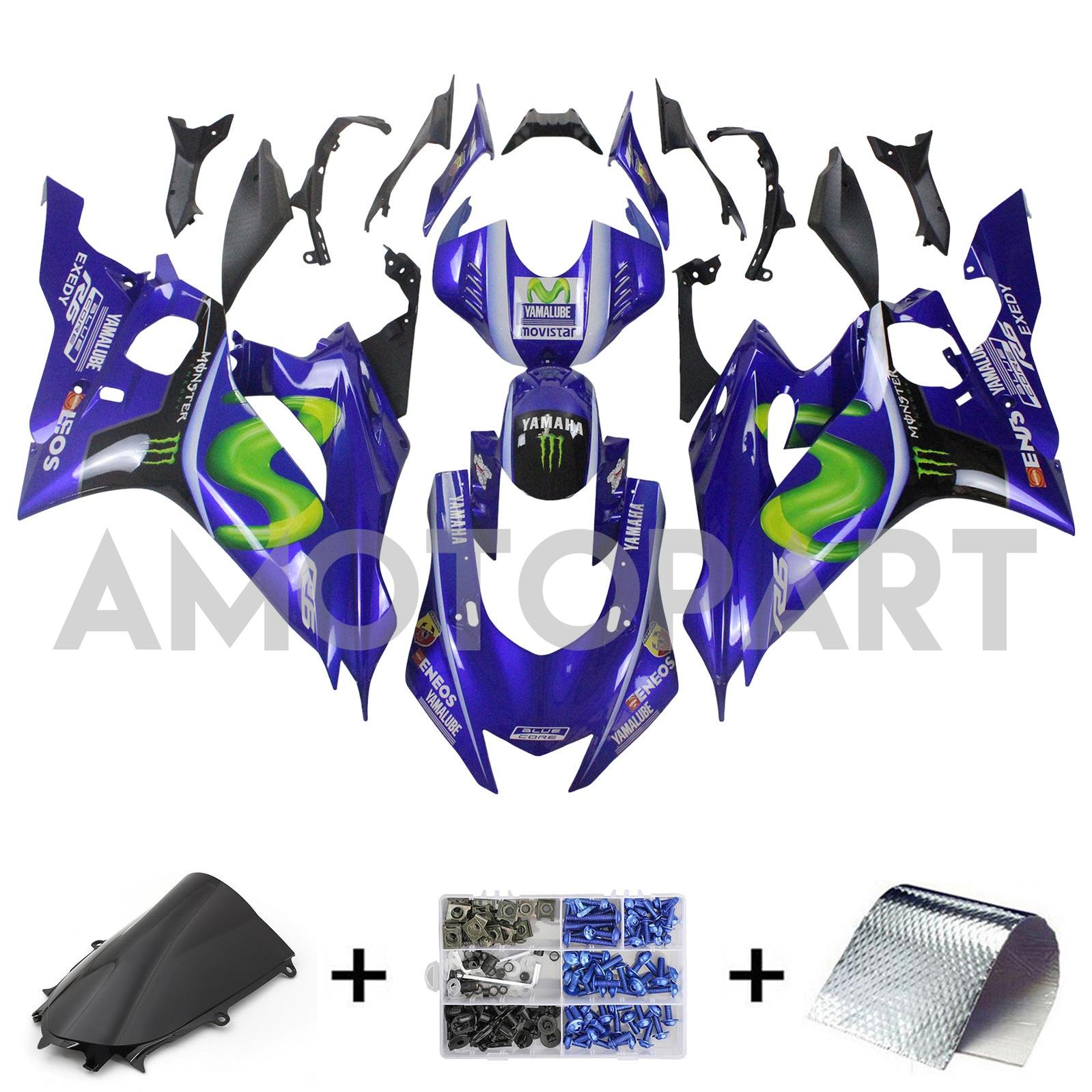 Amotopart 2017-2023 Yamaha YZF R6 Blue Monster Abzugskit