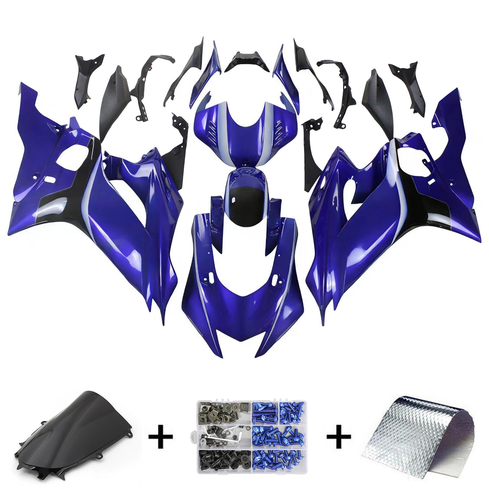 Amotopart 2017-2023 ヤマハ YZF R6 ブルー フェアリングキット
