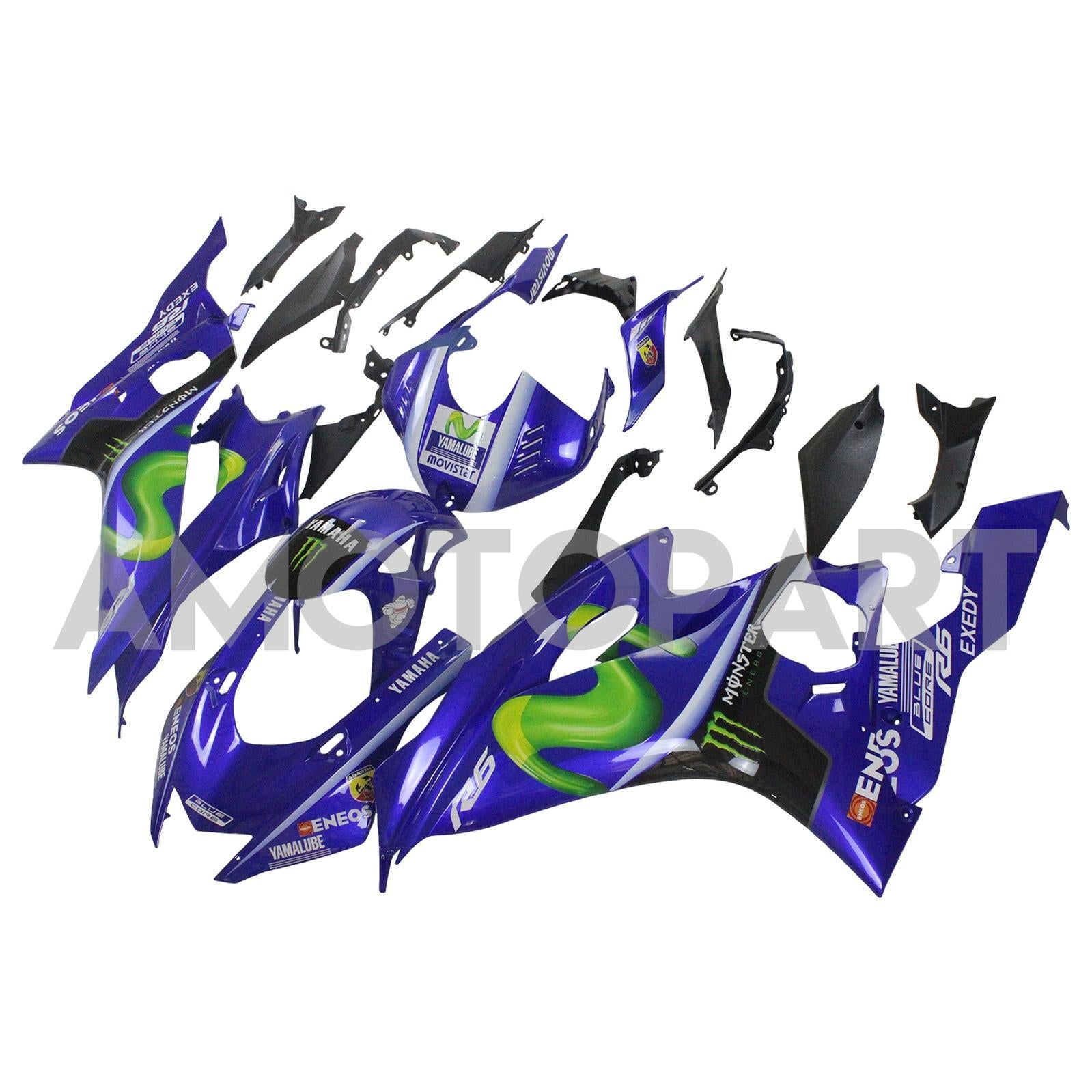 Amotopart 2017-2023 Yamaha YZF R6 Blue Monster Abzugskit