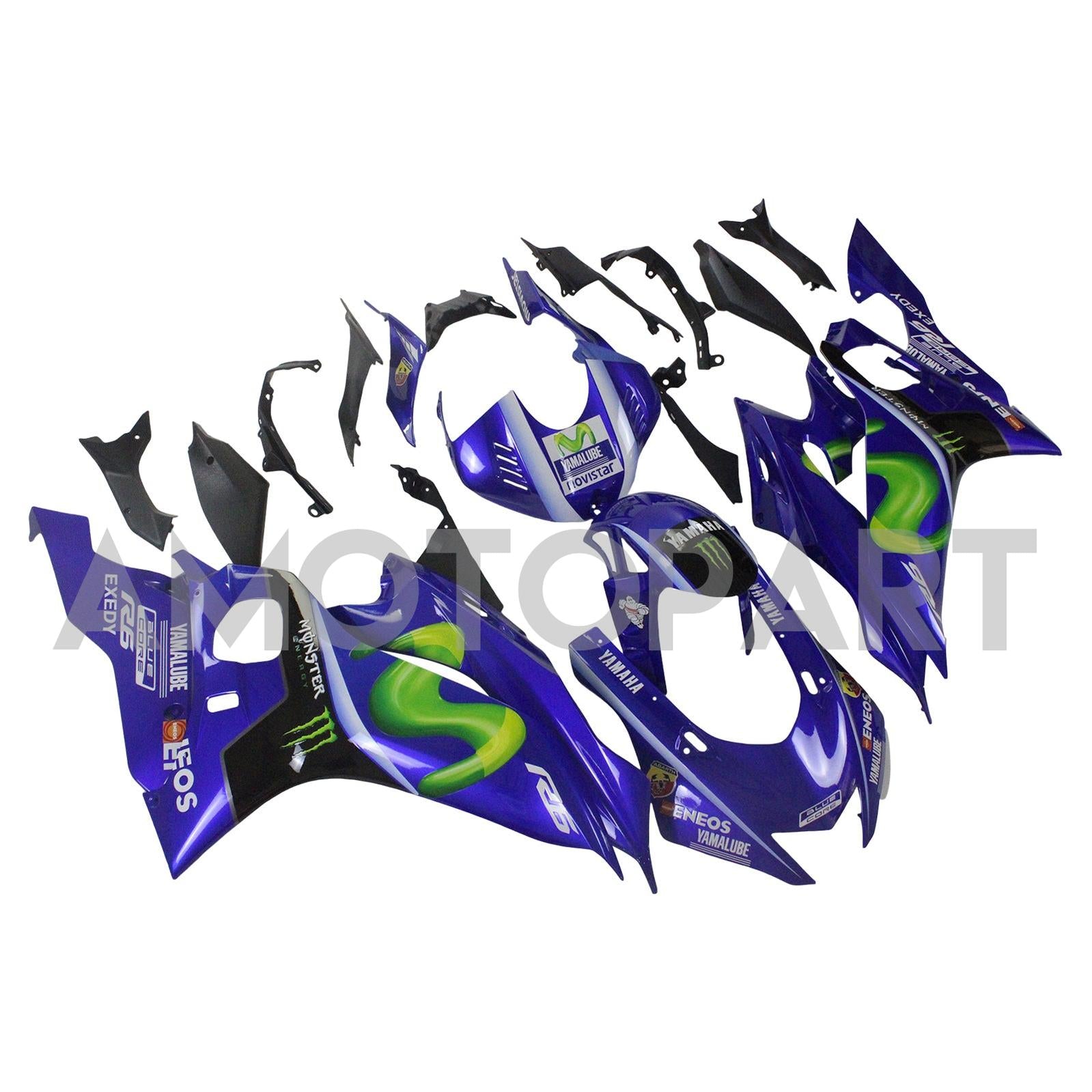 Amotopart 2017-2023 Yamaha YZF R6 Blue Monster Abzugskit