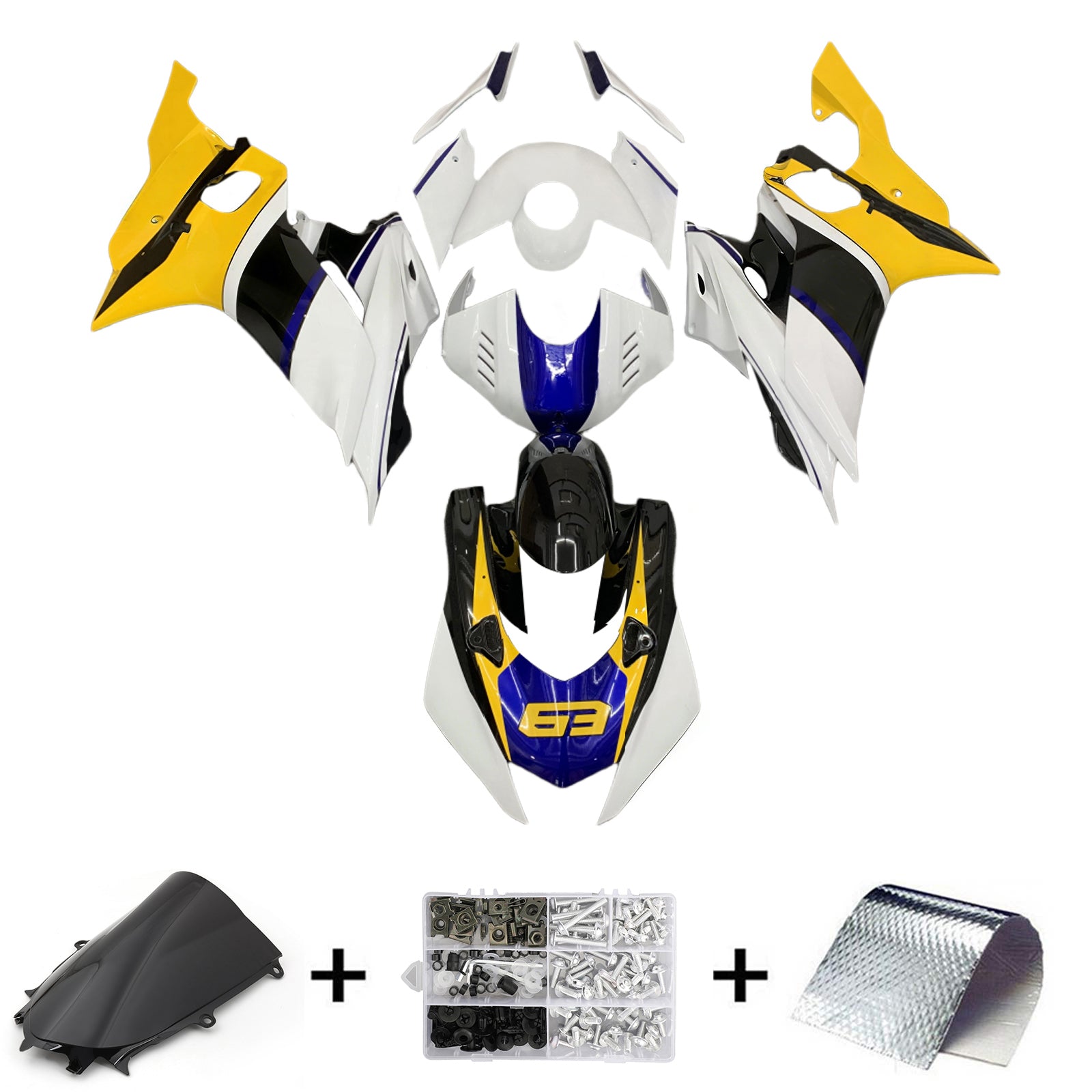 Amotopart Yamaha YZF-R6 2017-2023 Black&Yellow Fairing Kit