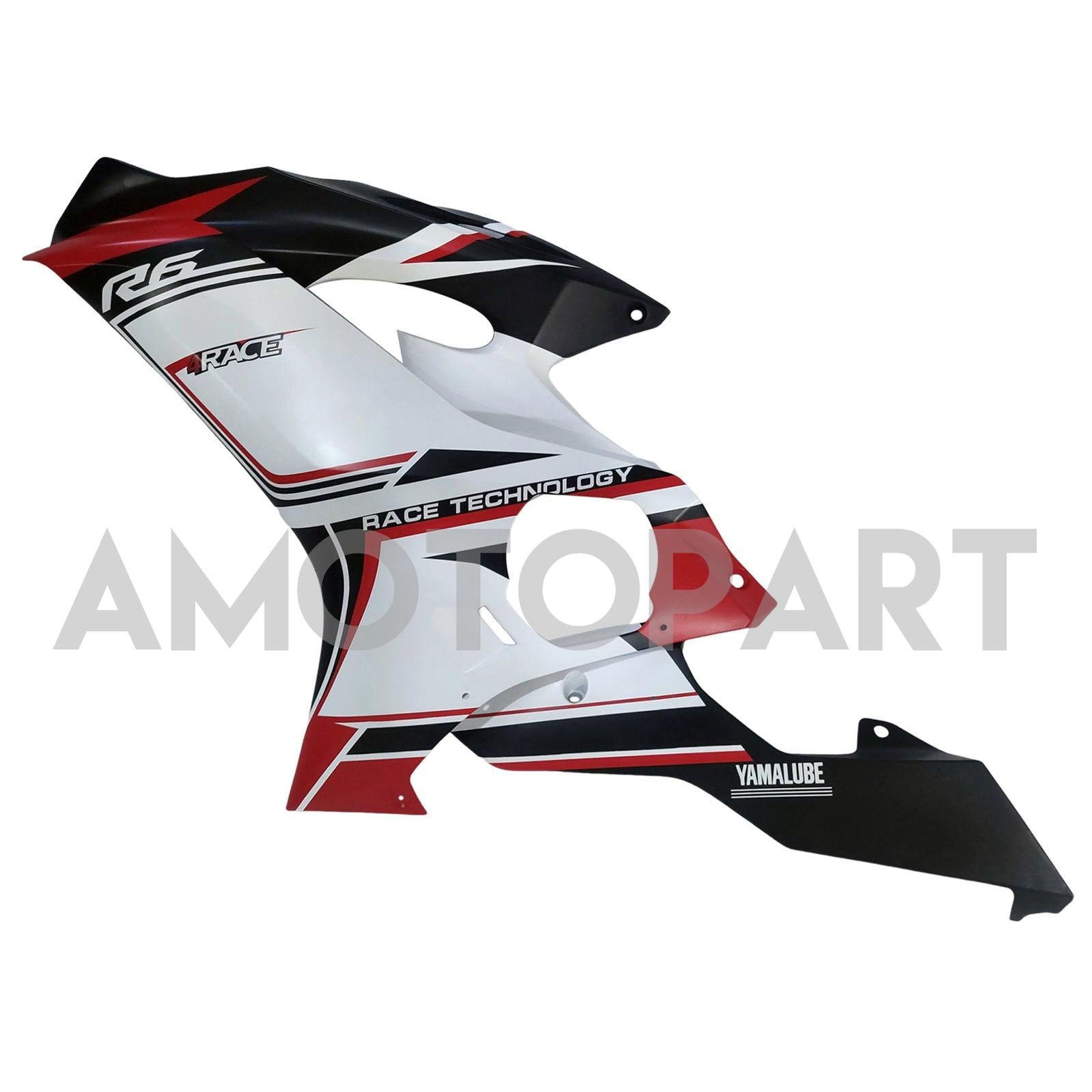 Kit de carenado Amotopart Yamaha YZF-R6 2017-2023 rojo y blanco Style3