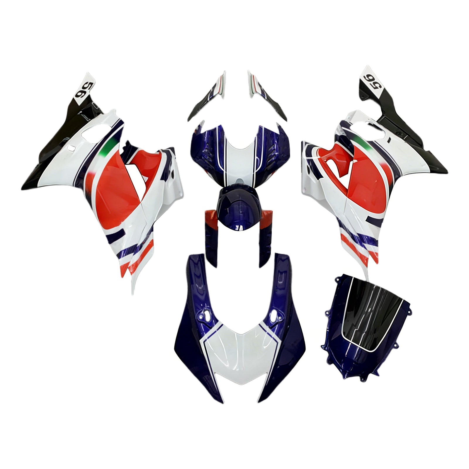 Amotopart Kit carena PATA Rosso&Blu per Yamaha YZF-R6 2017-2023