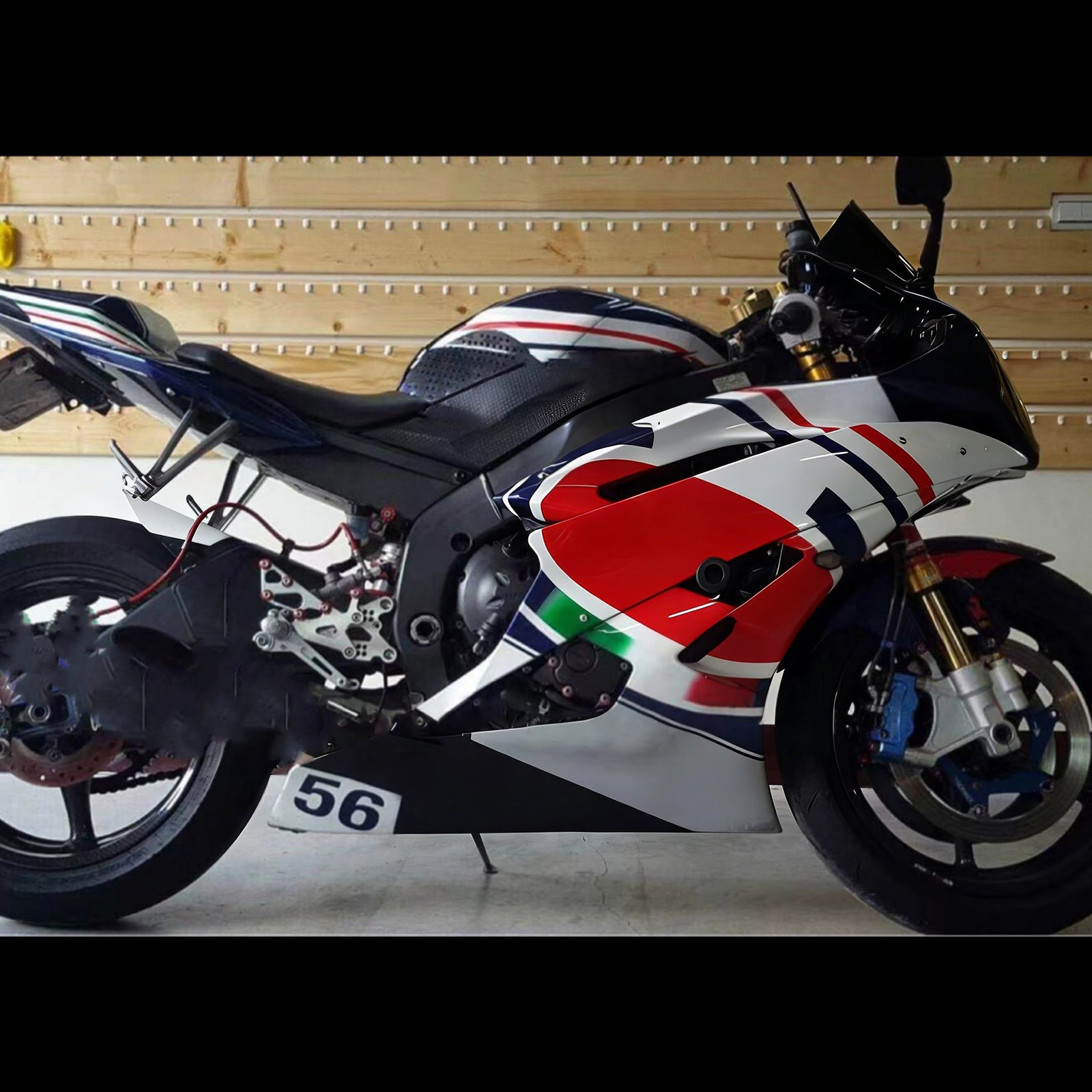 Amotopart Kit carena PATA Rosso&Blu per Yamaha YZF-R6 2017-2023