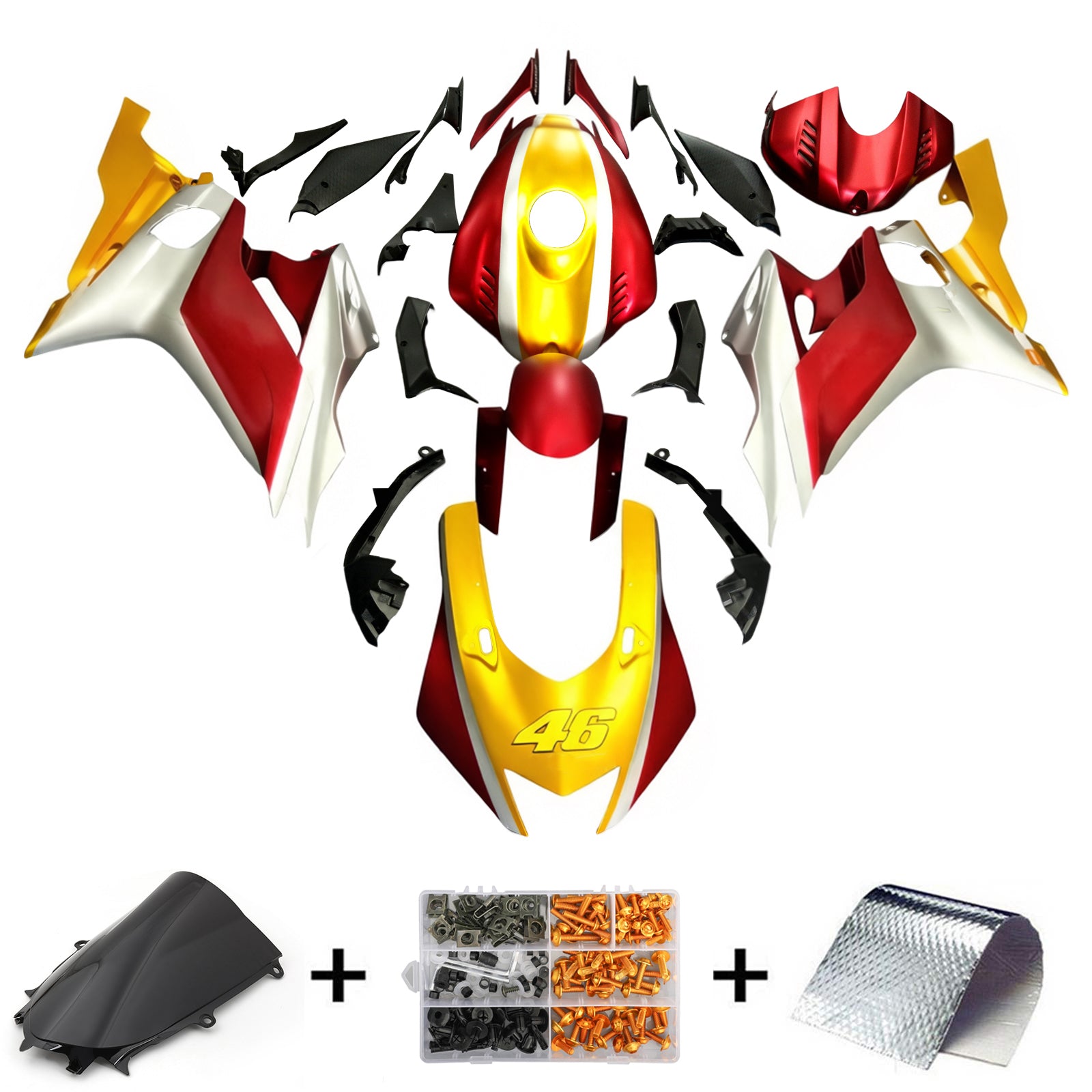 Amotopart Yamaha YZF-R6 2017-2023 Giallo&RKit di carenatura ed