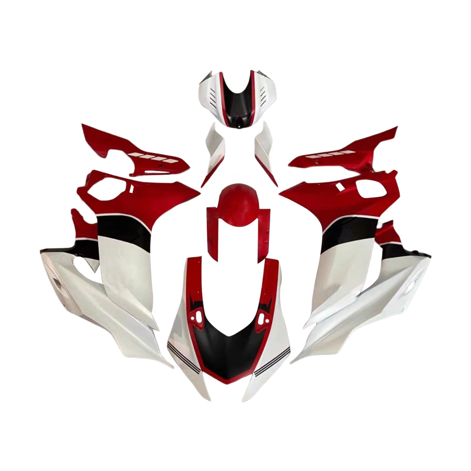 Amotopart ヤマハ YZF-R6 2017-2023 レッド&ホワイト Style2 フェアリングキット