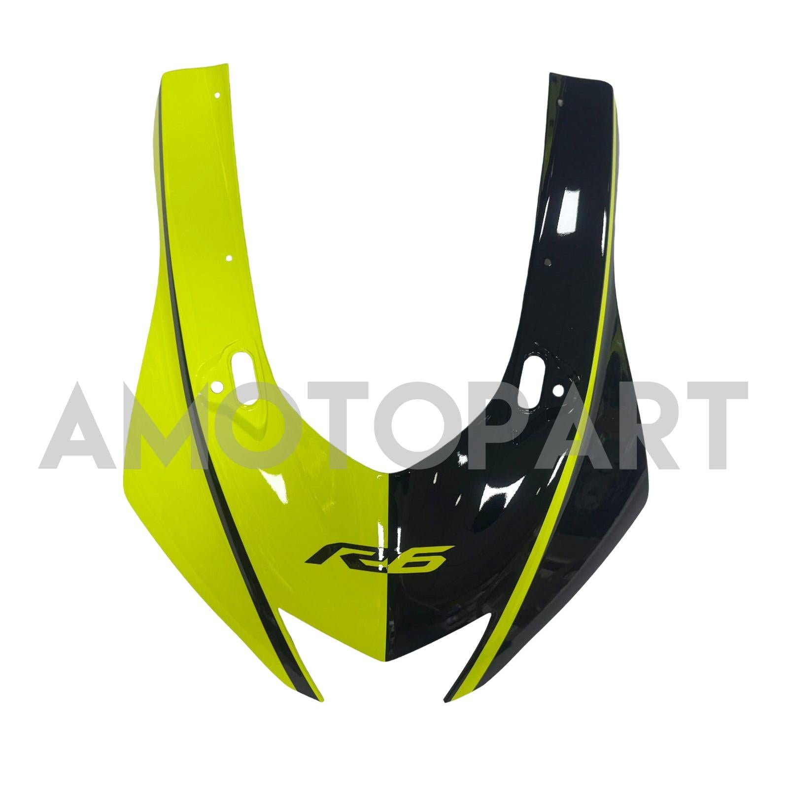 Kit carena Amotopart Yamaha YZF-R6 2017-2023 nero e giallo neon