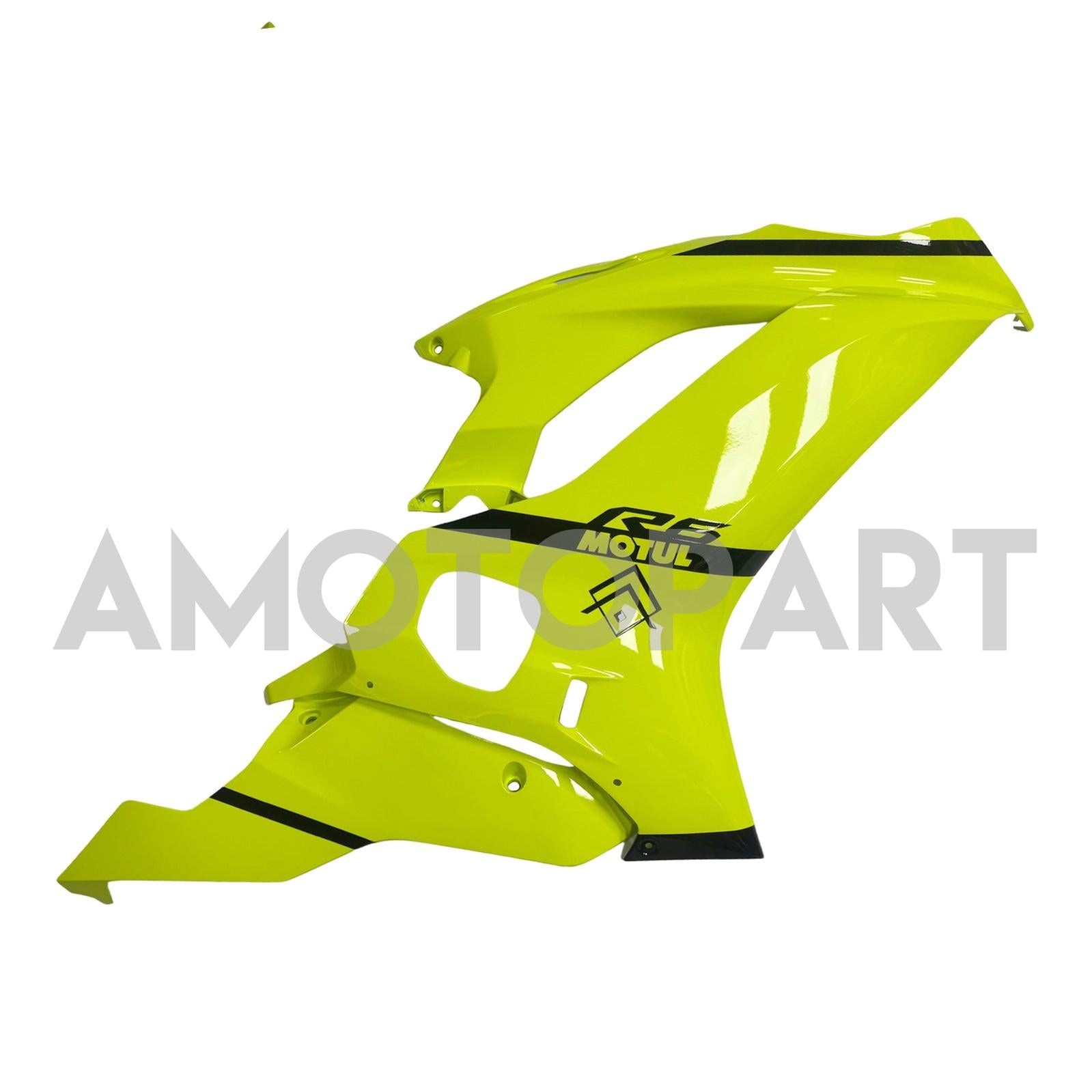 Kit carena Amotopart Yamaha YZF-R6 2017-2023 nero e giallo neon