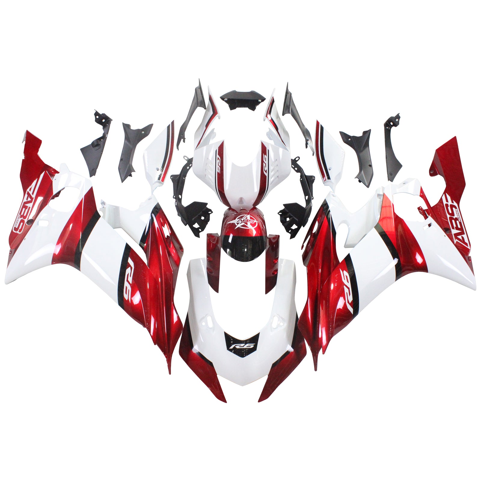 Amotopart Yamaha YZF-R6 2017-2023 Red&White Style1 Fairing Kit