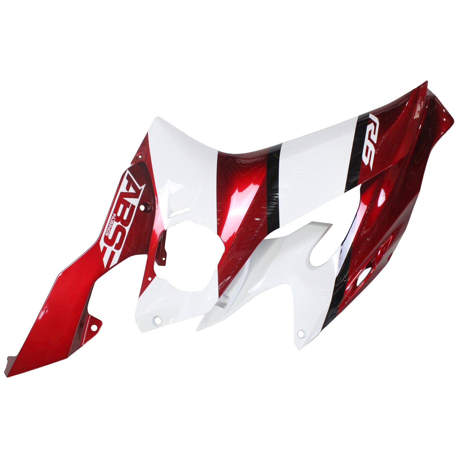 Amotopart Yamaha YZF-R6 2017-2023 Kit de carénage rouge et blanc Style1