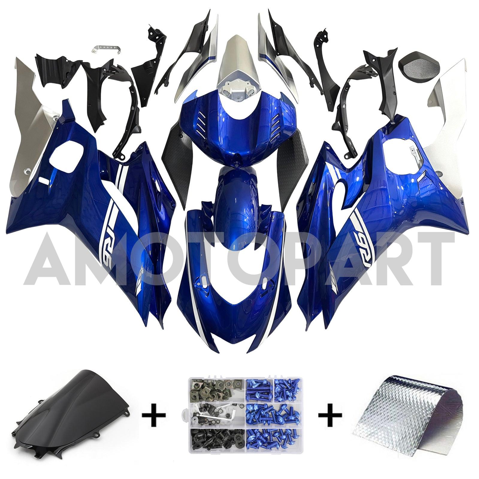 Amotopart Yamaha YZF-R6 2017-2023 Blue Style1 Fairing Kit