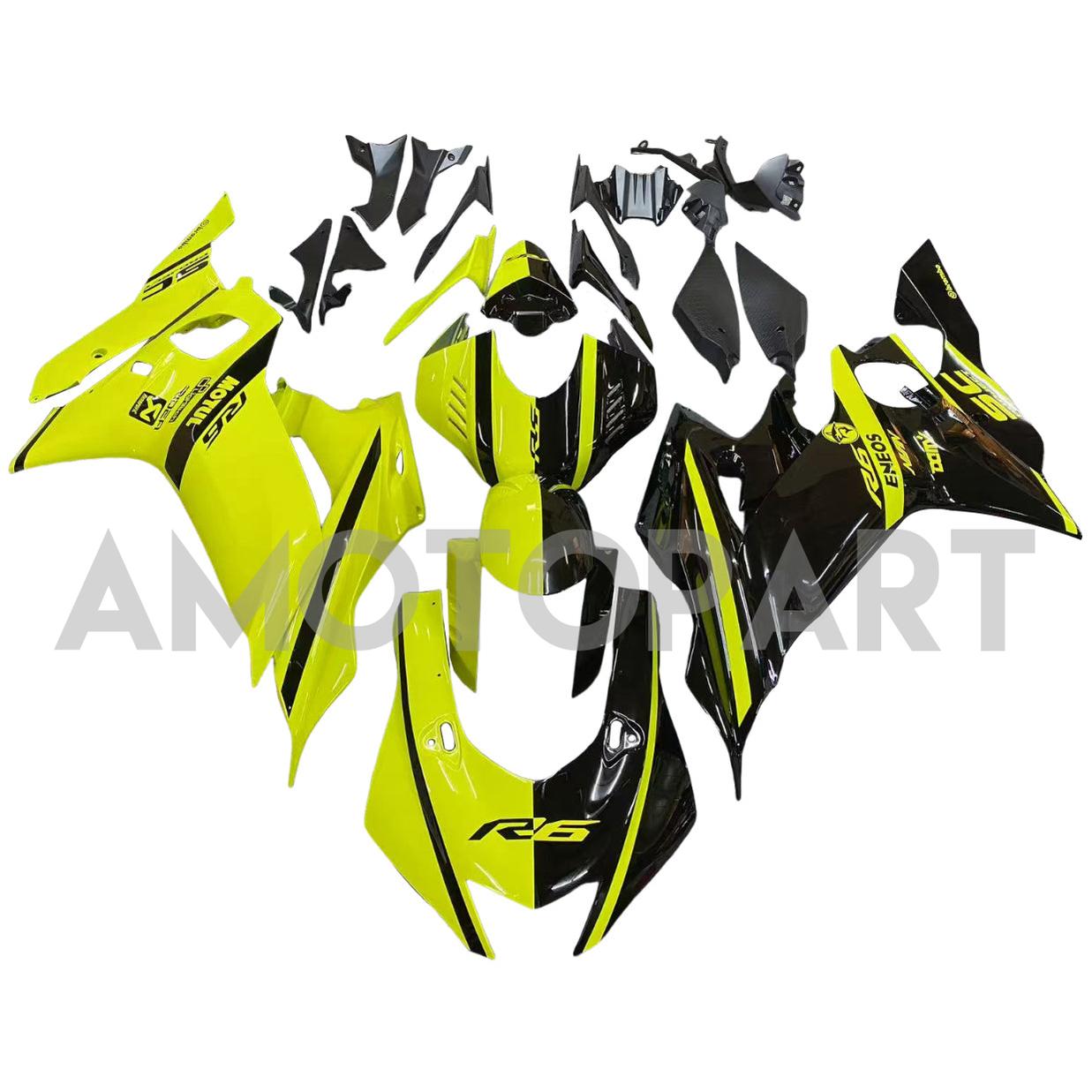 Amotopart Yamaha YZF-R6 2017-2023 Gelb&Schwarzes Verkleidungskit