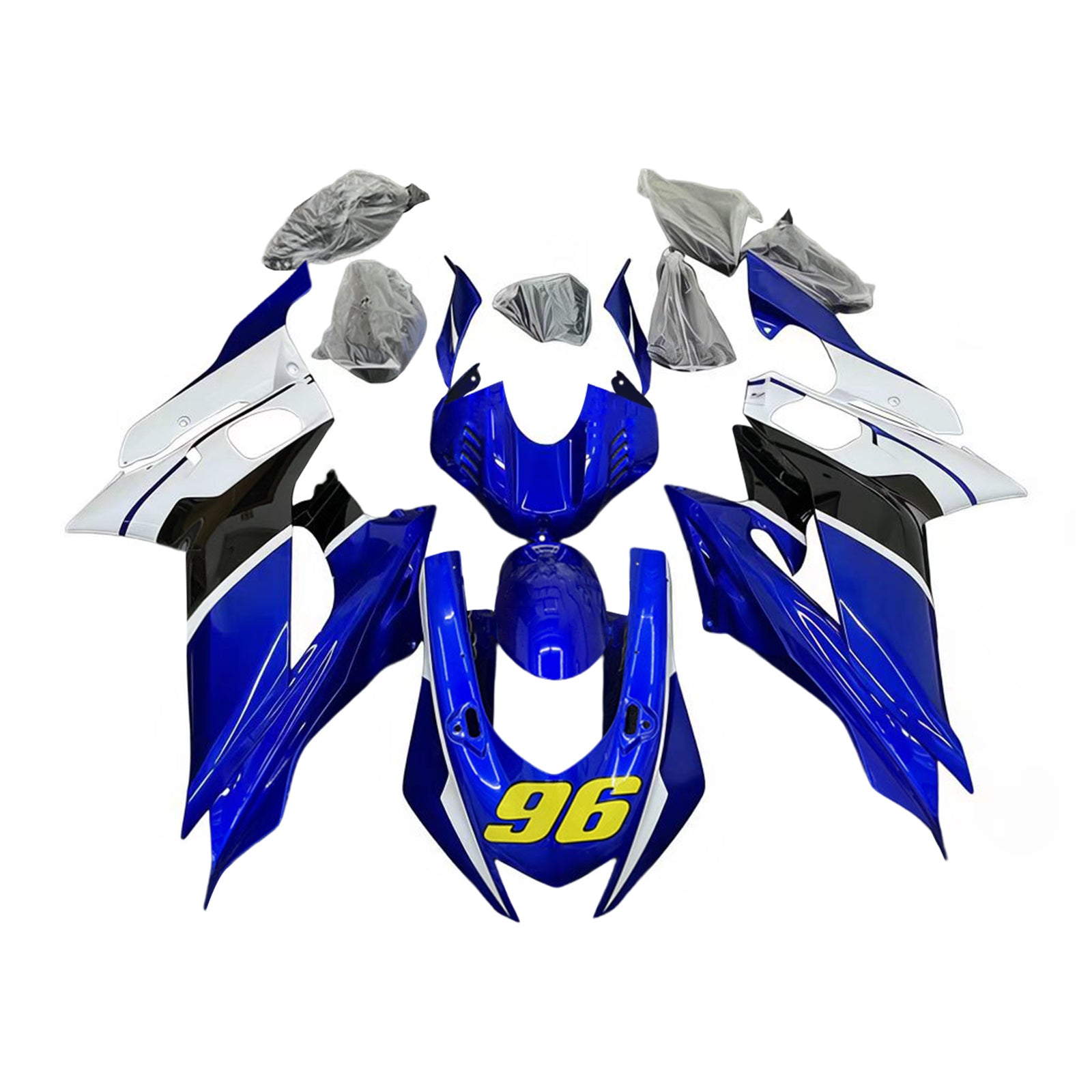 Amotopart Yamaha YZF-R6 2017–2023 blaues Style7-Verkleidungsset