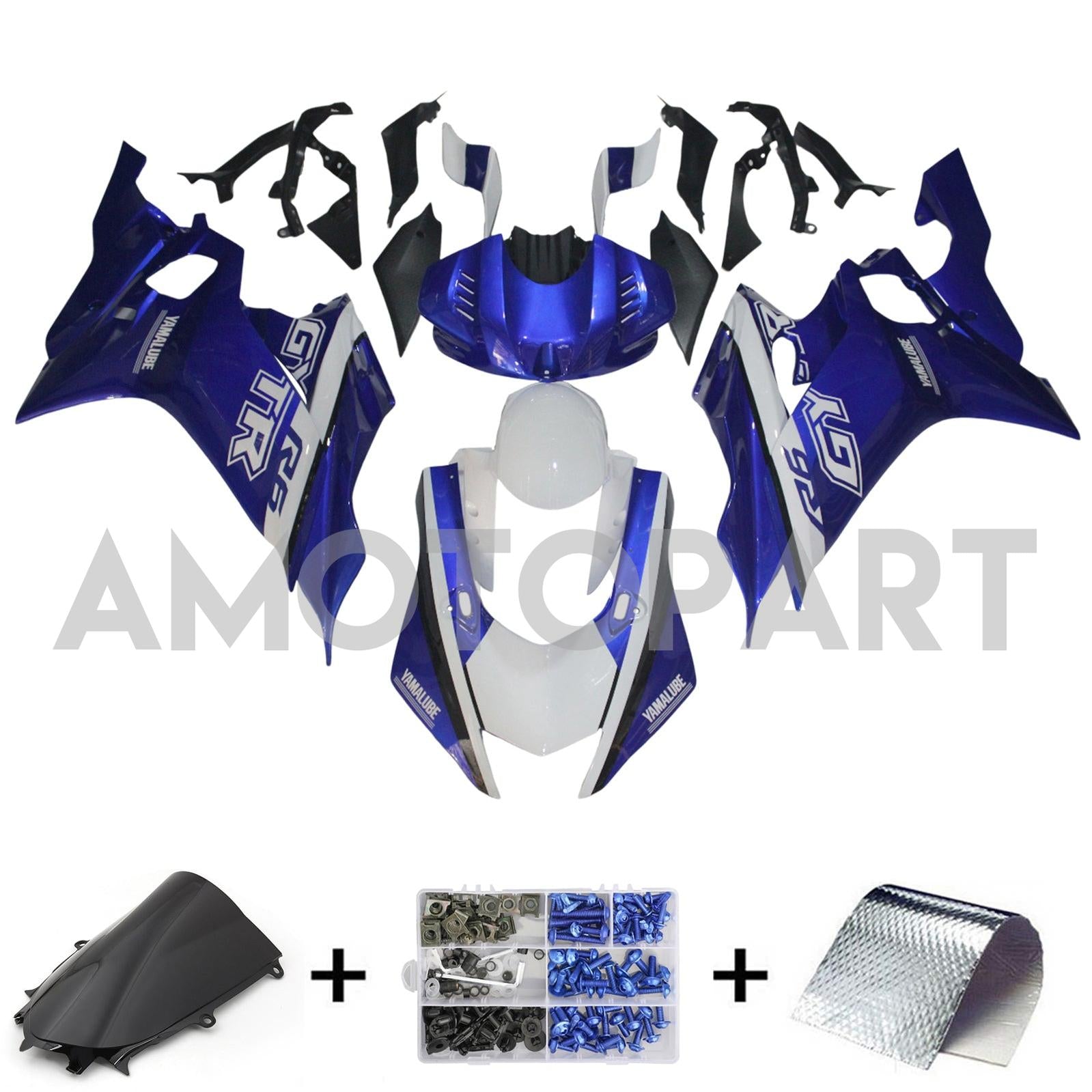 Amotopart Yamaha YZF-R6 2017-2023 Blue Style6 Abzugskit