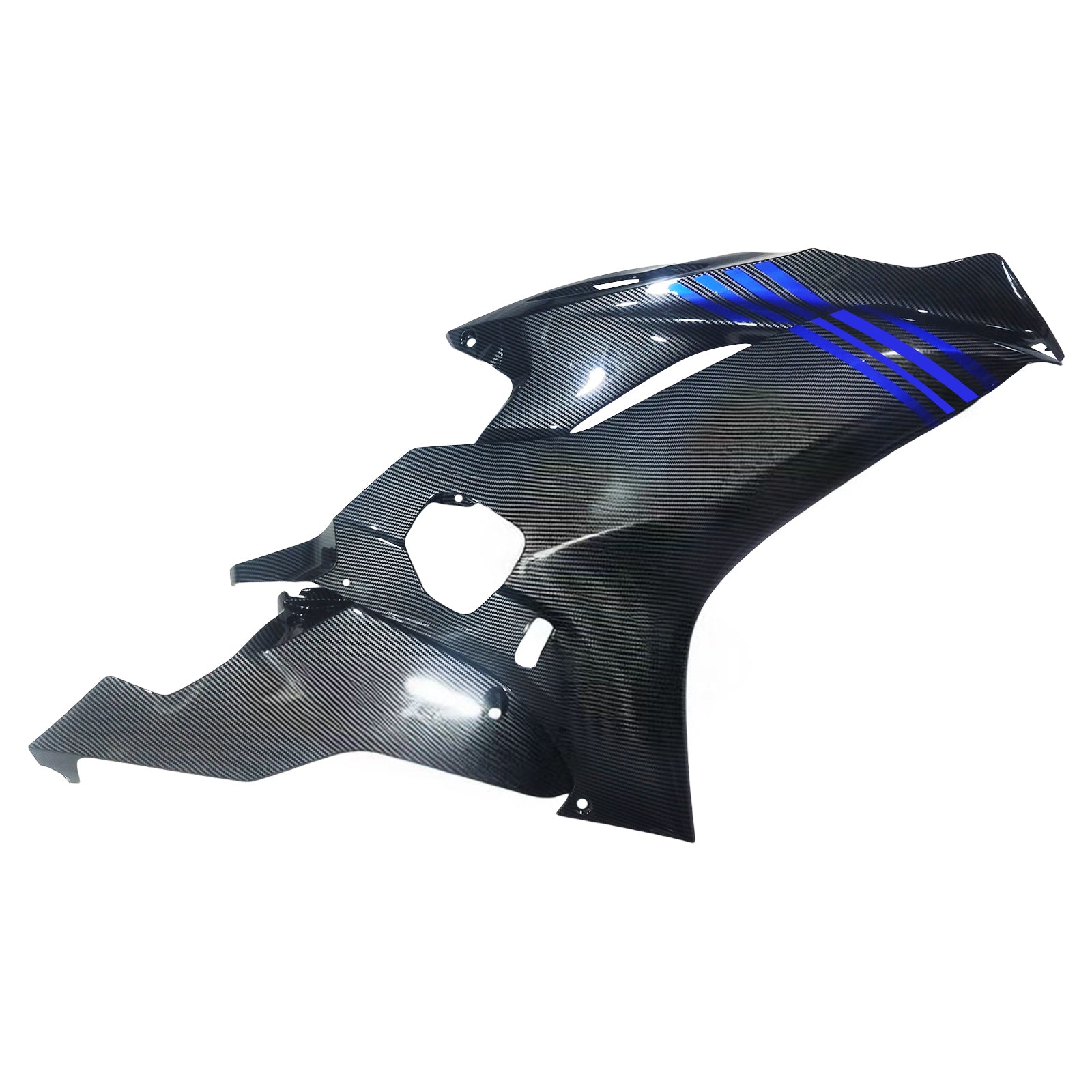 Amotopart 2017–2023 Yamaha YZF R6 Verkleidungsset aus Kohlefaser, Schwarz und Blau