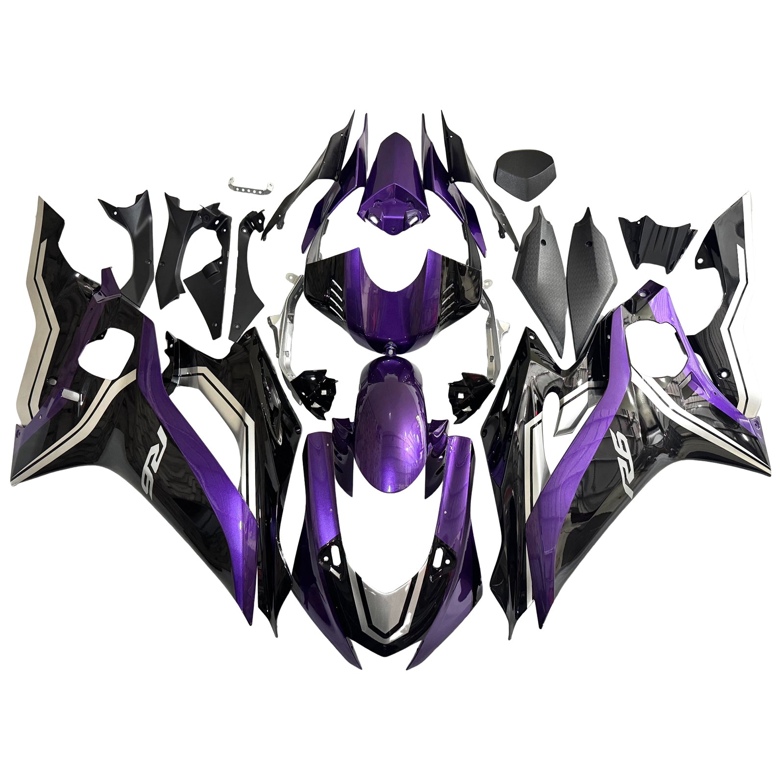Amotopart 2017-2023 Yamaha YZF R6 Black Purple Fearing Kit