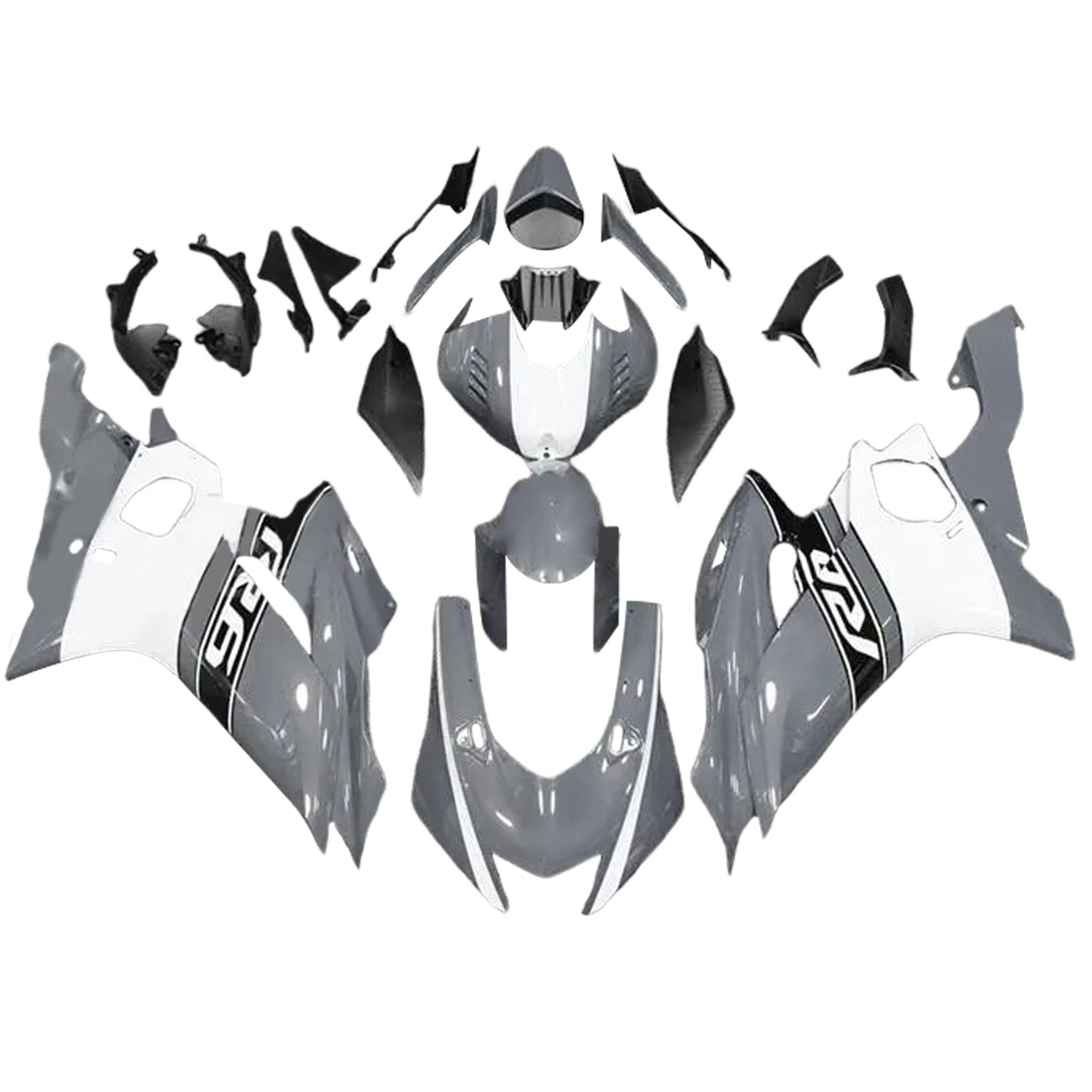 Kit carena Amotopart 2017-2023 Yamaha YZF R6 grigio nero