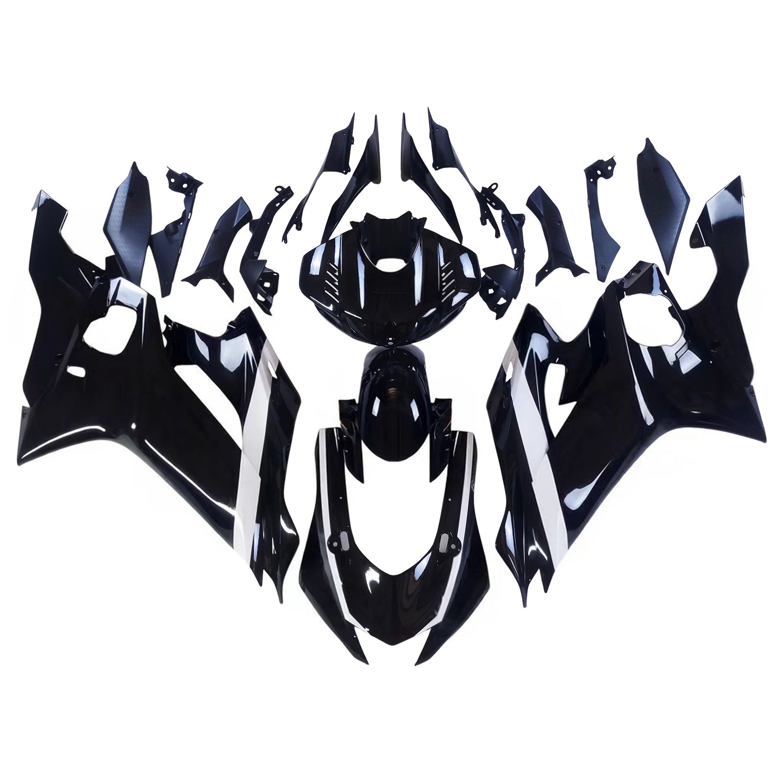 Amotopart 2017-2023 Yamaha YZF R6 White Black Fairing Kit