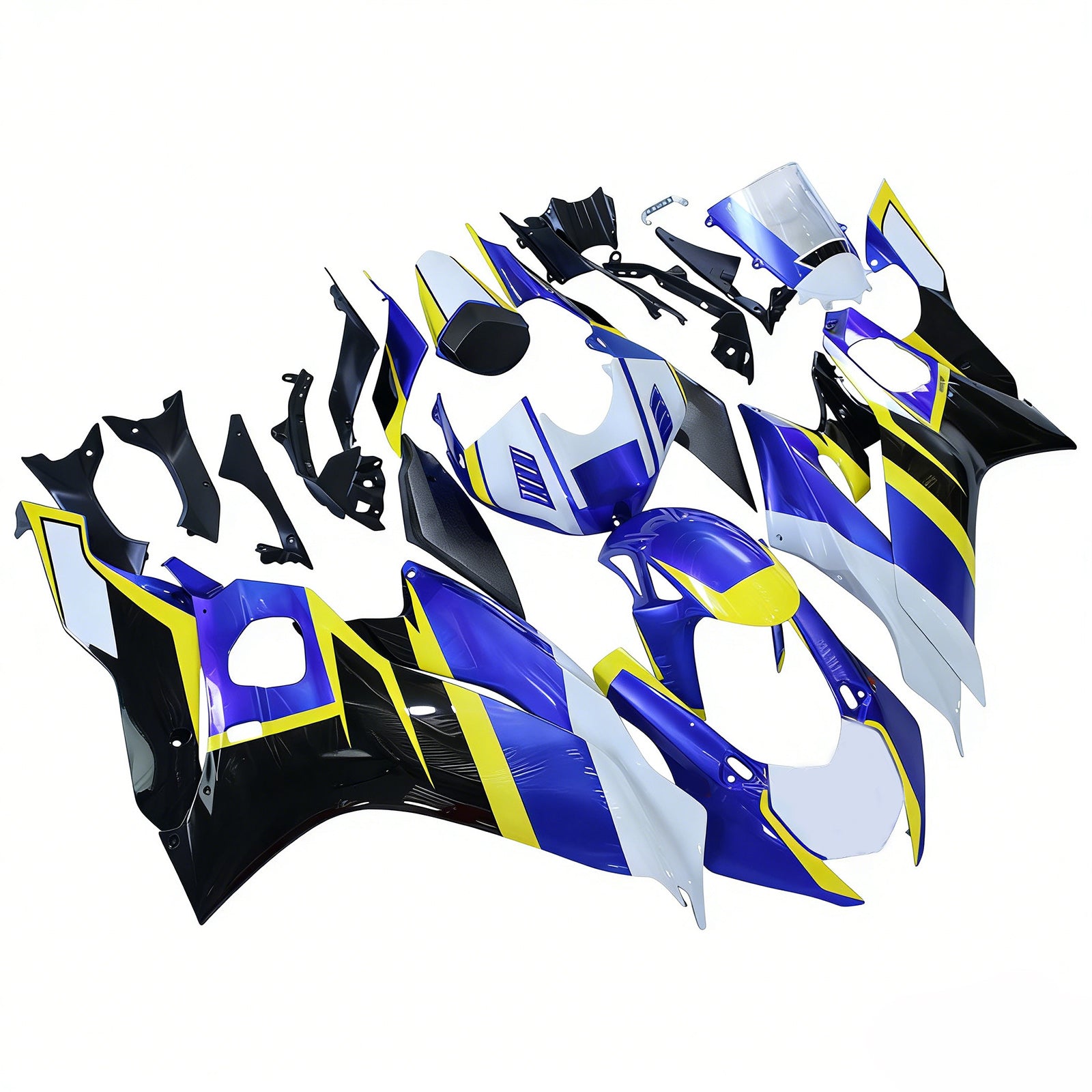 Amotopart 2017-2023 Yamaha YZF R6 White Blue Black Yllow Fairing Kit