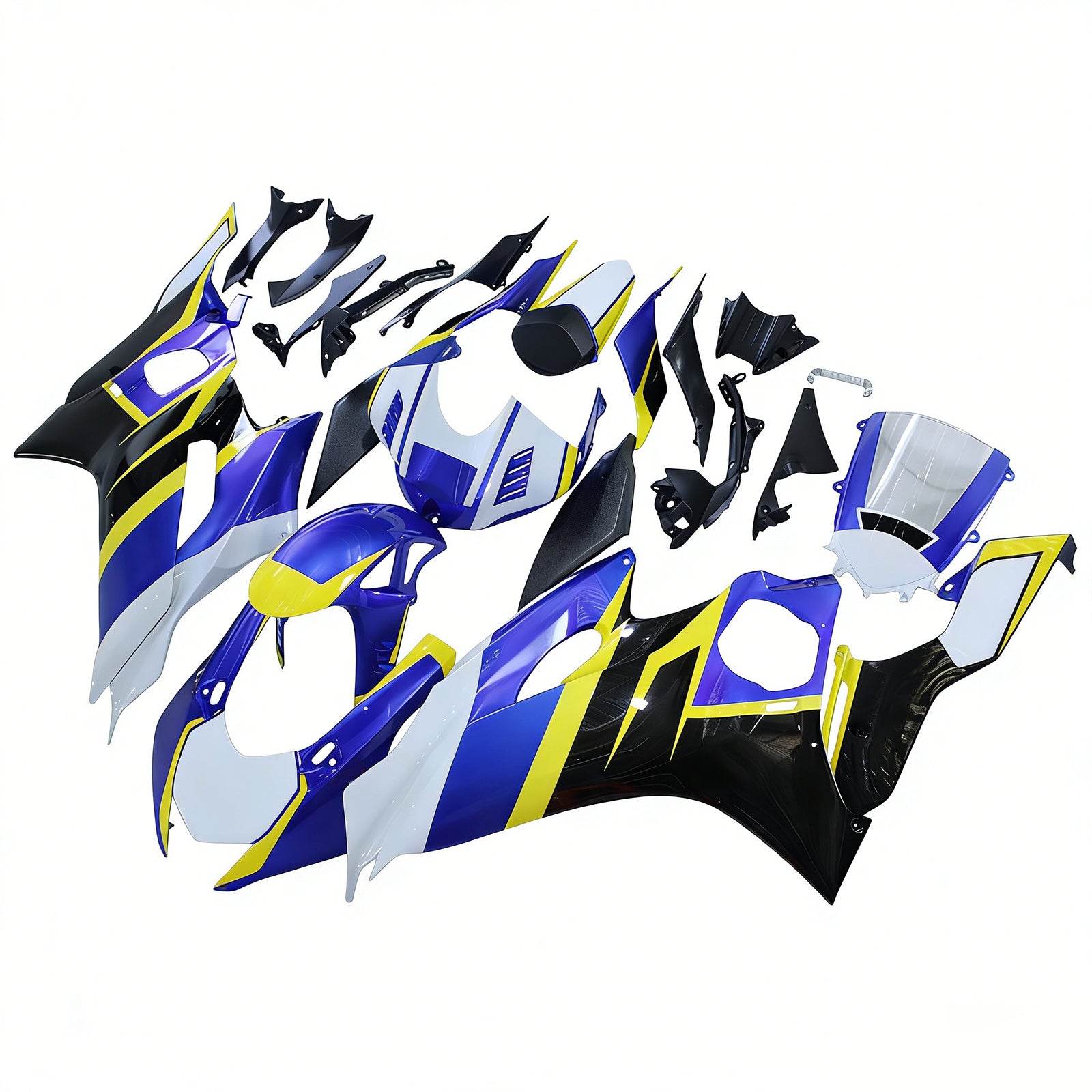 Amotopart 2017-2023 Yamaha YZF R6 White Blue Black Yllow Fairing Kit