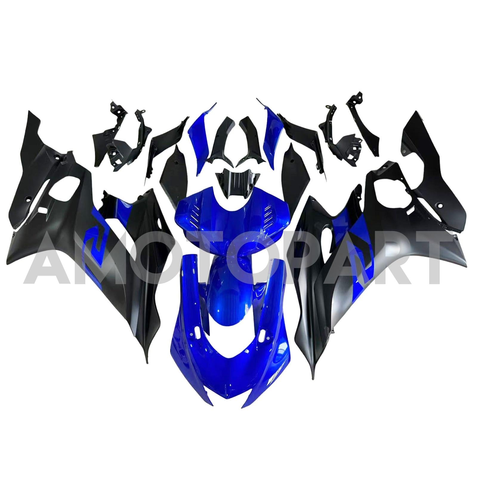 Amotopart 2017-2023 Yamaha YZF R6 Blue Black Fairing Kit