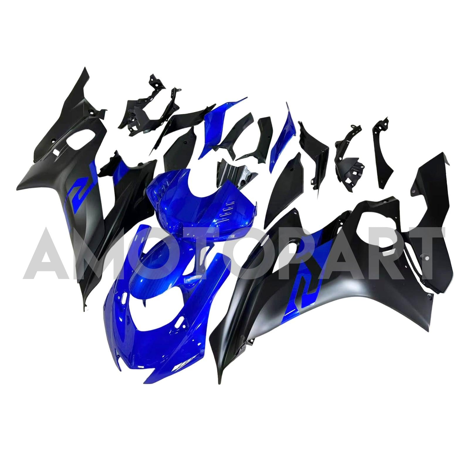 Amotopart 2017-2023 Yamaha YZF R6 Blue Black Fairing Kit