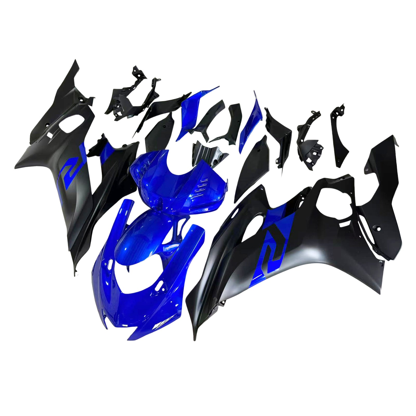 Amotopart 2017-2023 Yamaha YZF R6 Blue Black Fairing Kit