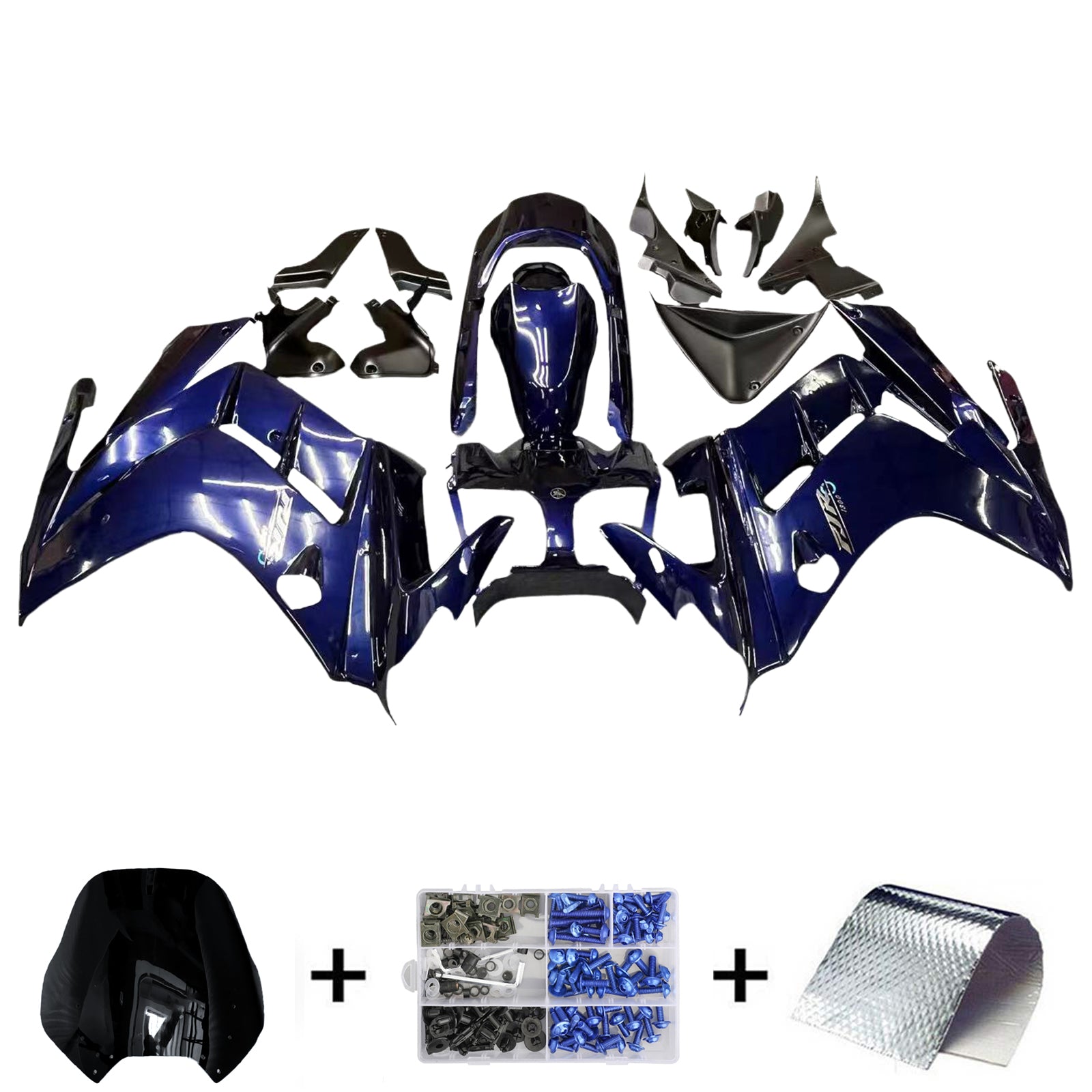 Amotopart Yamaha 2001–2006 FJR 1300 glänzend blaues Verkleidungsset