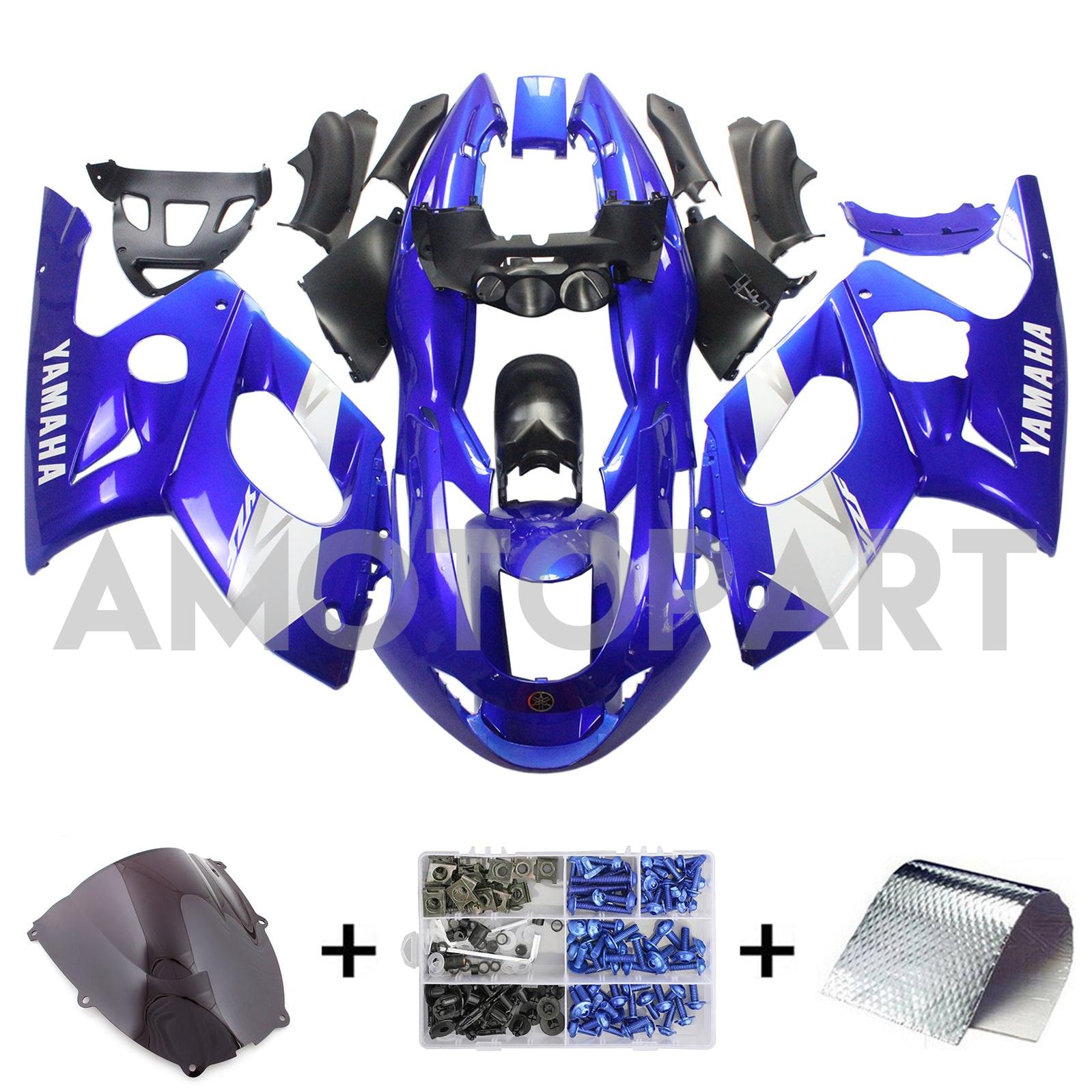 Amotopart Yamaha 1996-2007 YZF 600R Thundercat Blue White Fairing Kit