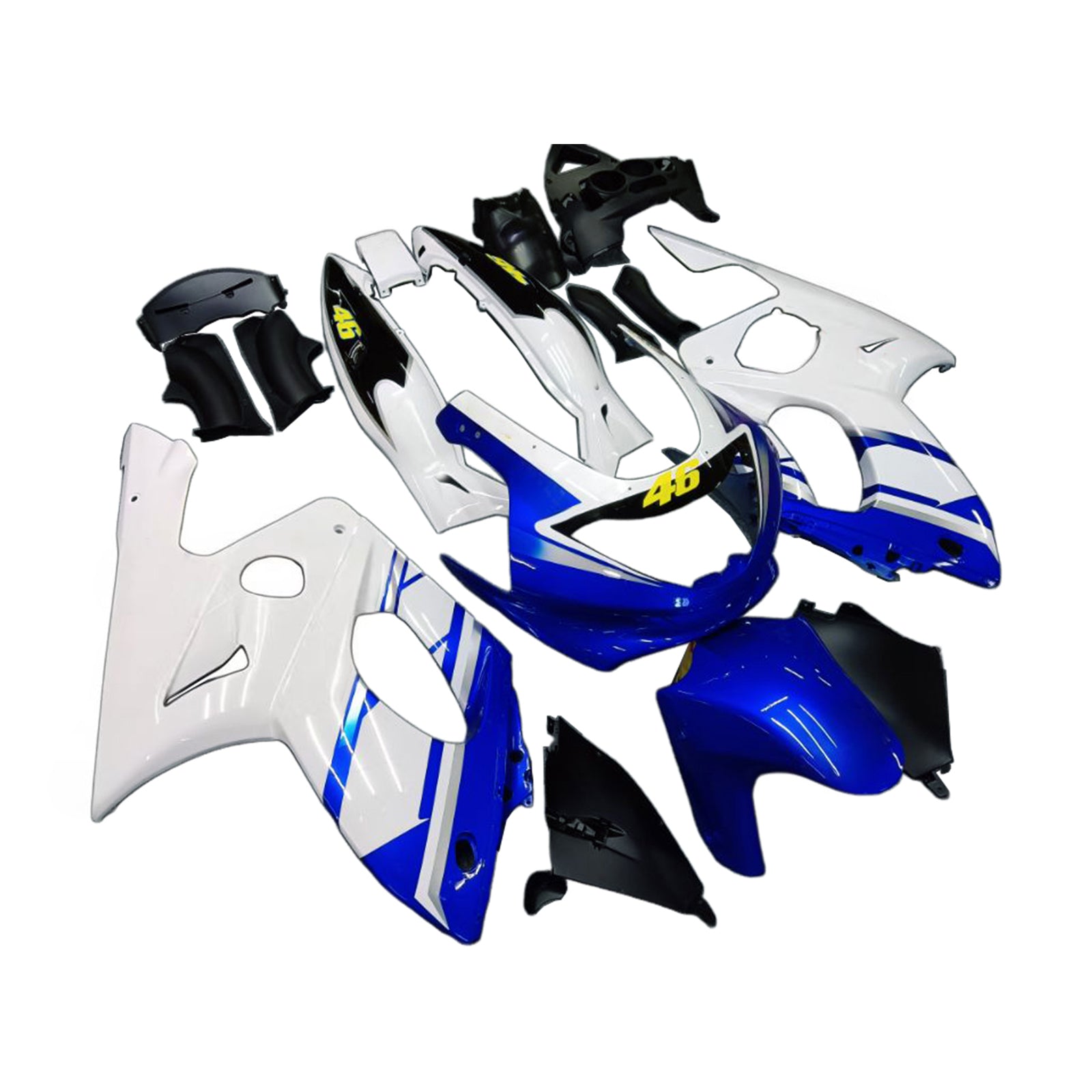 Amotopart Yamaha 1996-2007 YZF 600R Thundercat White Blue Fairing Kit