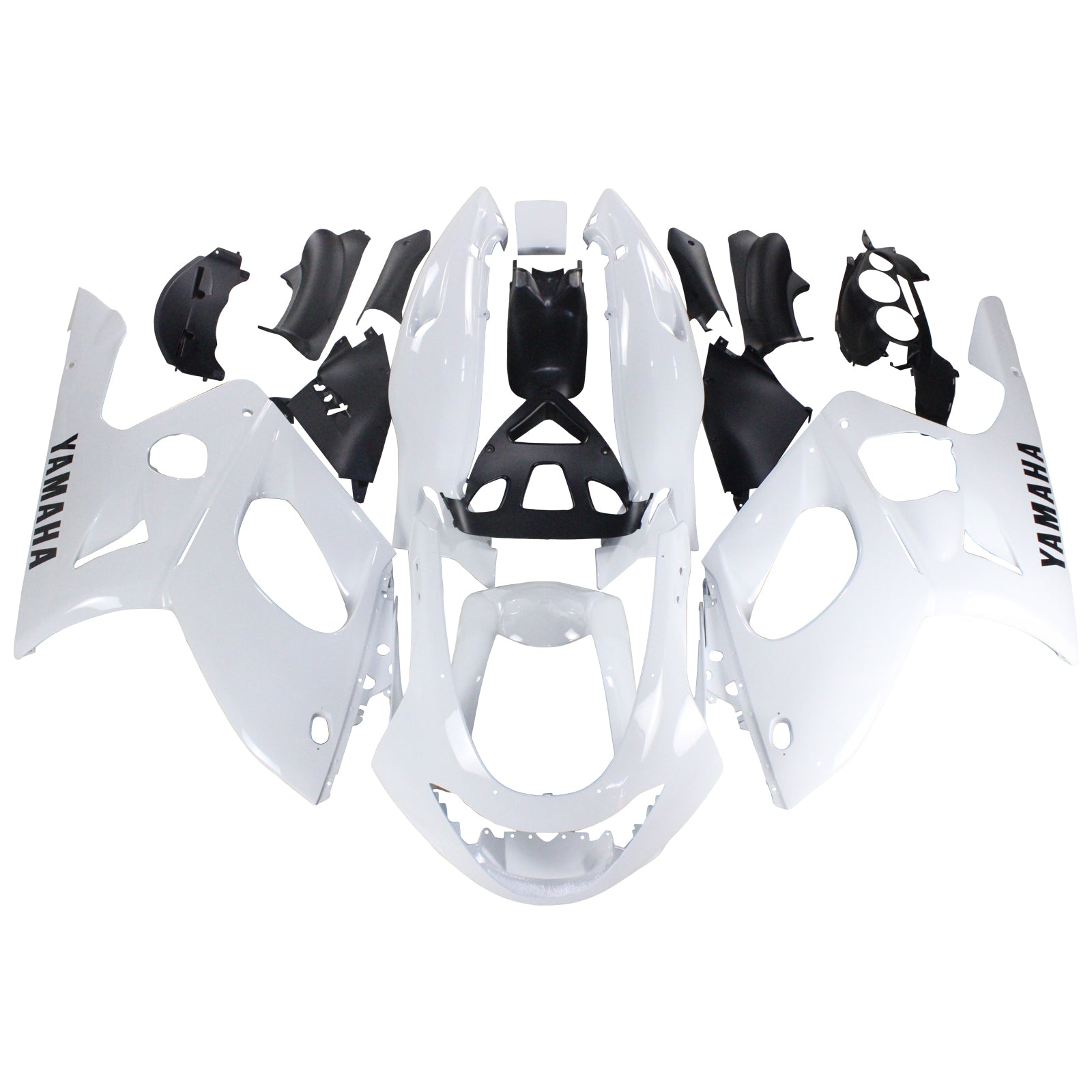 Amotopart Yamaha 1996-2007 YZF 600R Thundercat Black White Fairing Kit