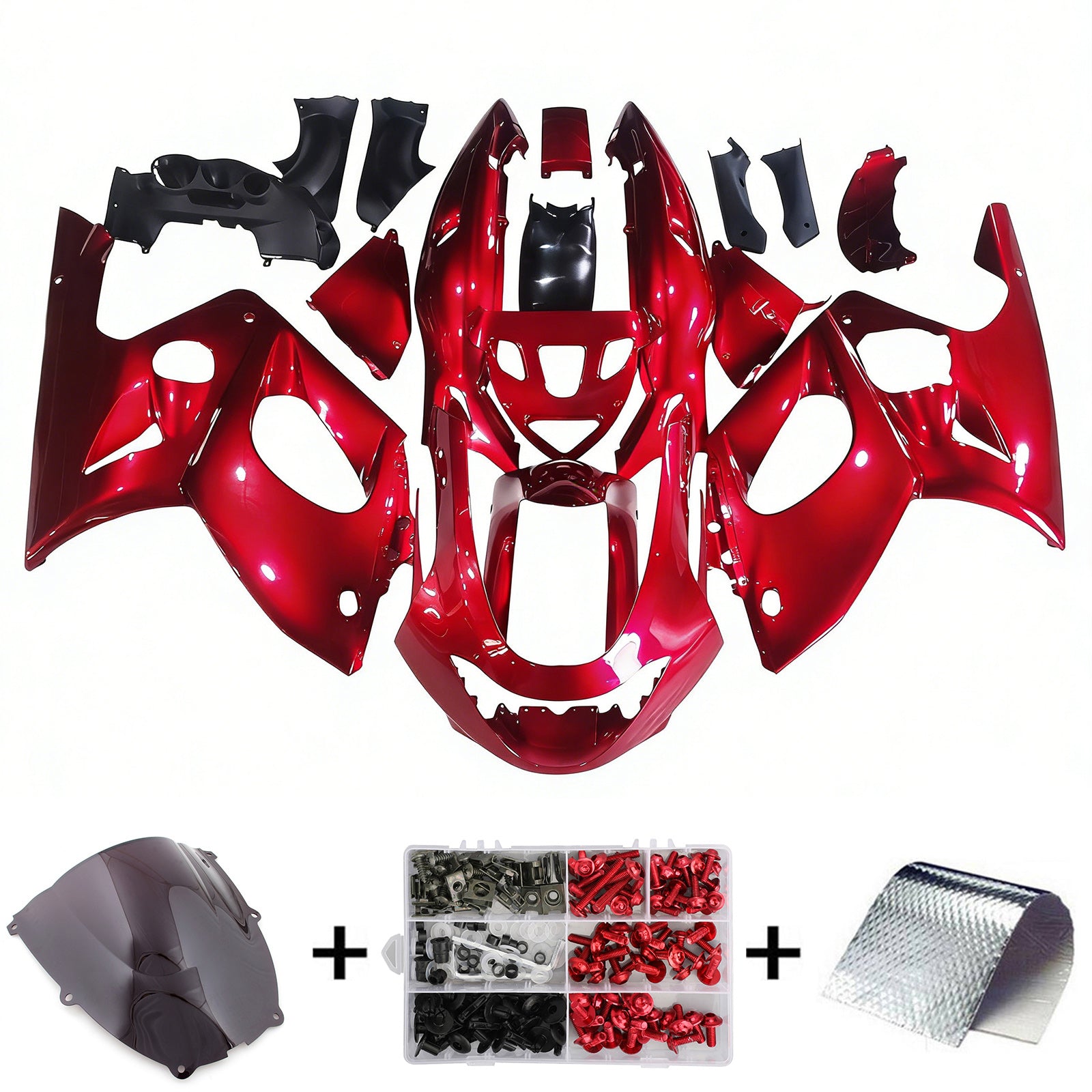 Amotopart Yamaha 1996-2007 YZF 600R Thundercat Kit de carenado rojo