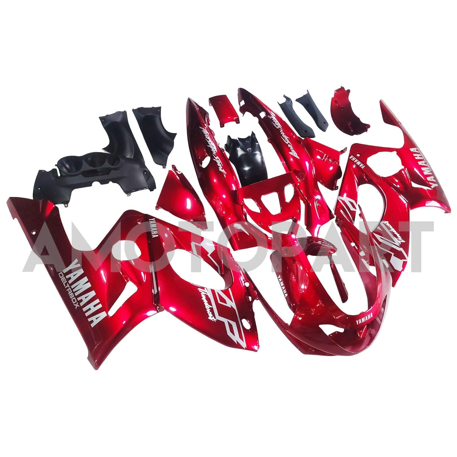 Amotopart Yamaha 1996-2007 YZF 600R Thundercat Red Mix White Fairing Kit