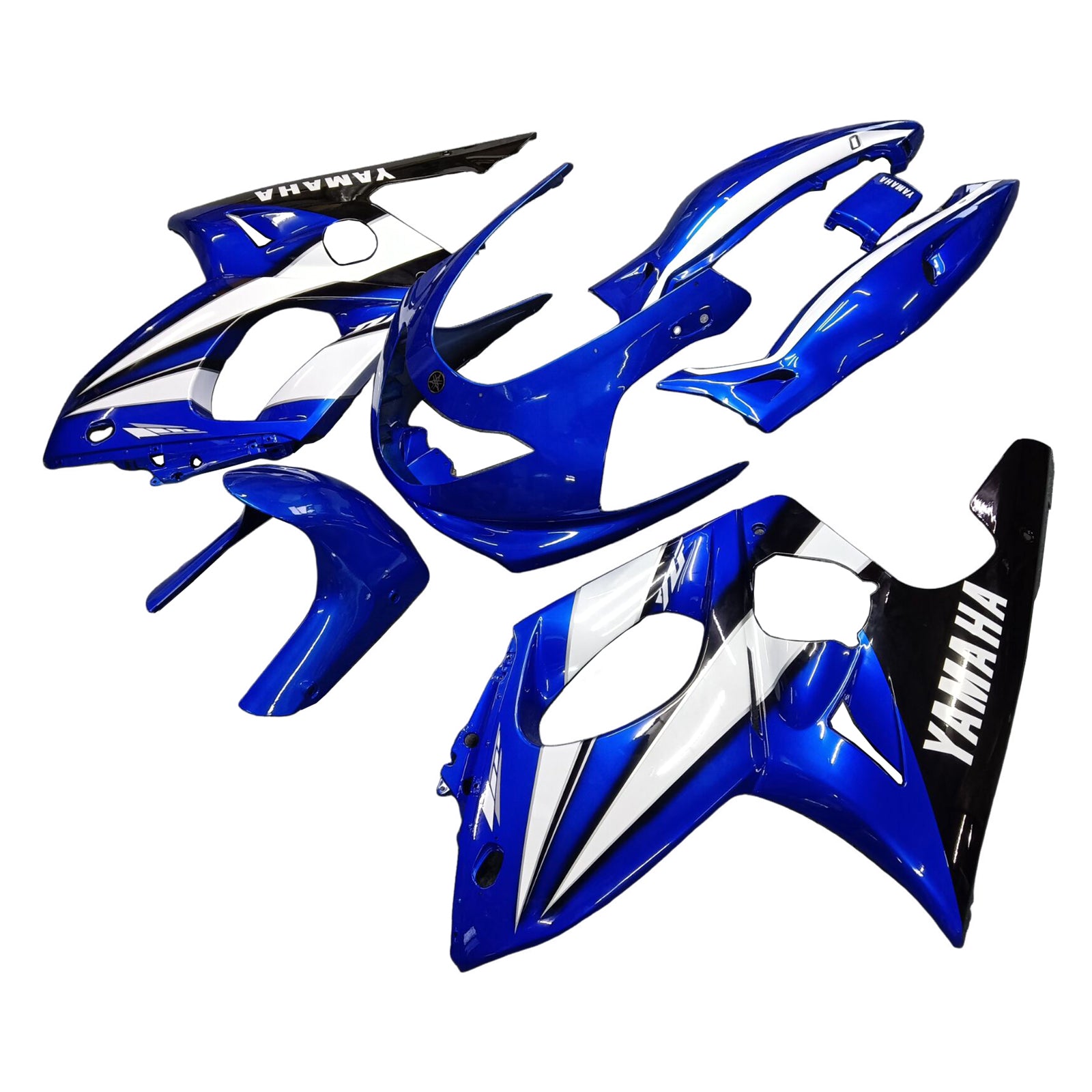 Amotopart Yamaha 1996-2007 YZF 600R Thundercat Black Blue Fairing Kit