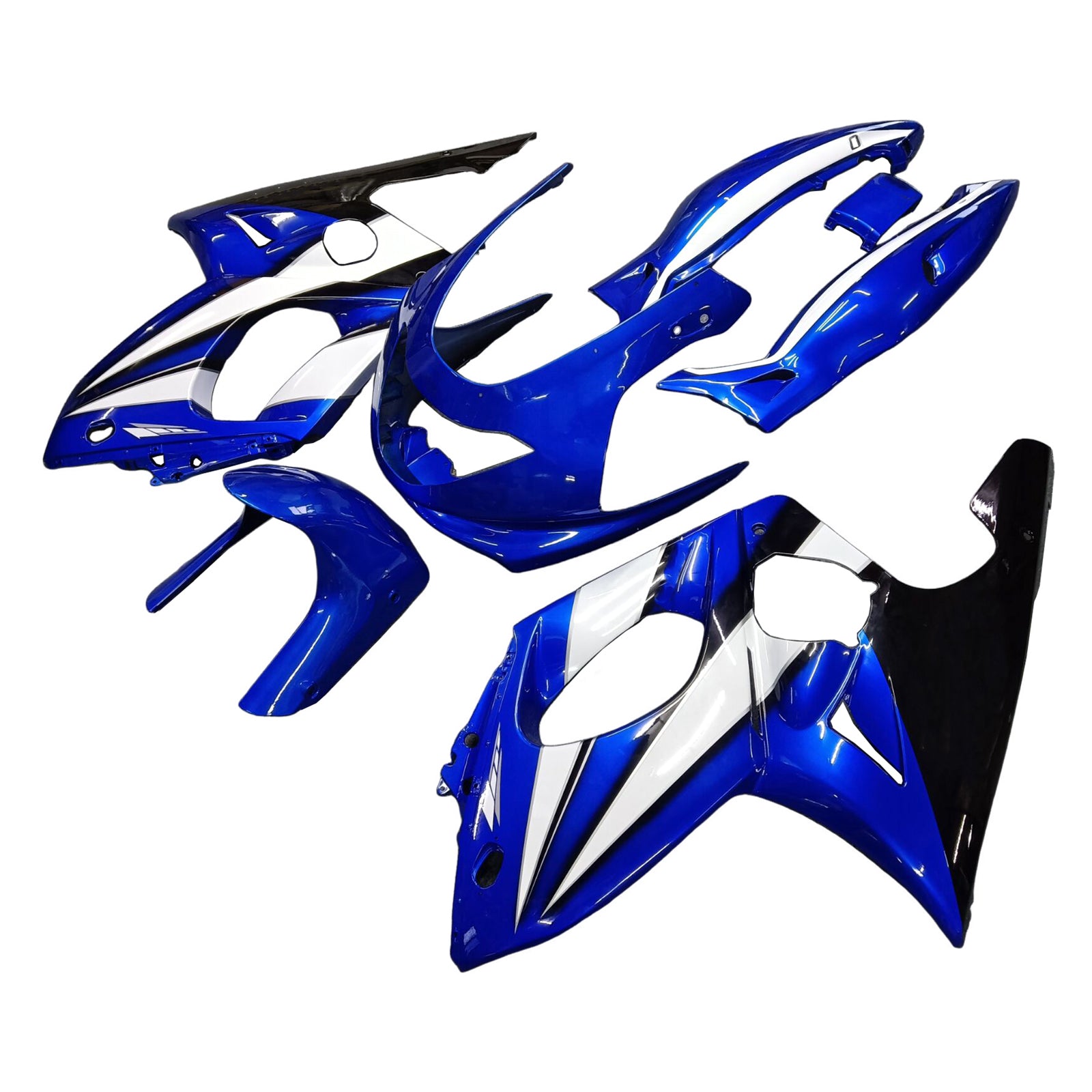 Amotopart Yamaha 1996-2007 YZF 600R Thundercat Black Blue Fairing Kit