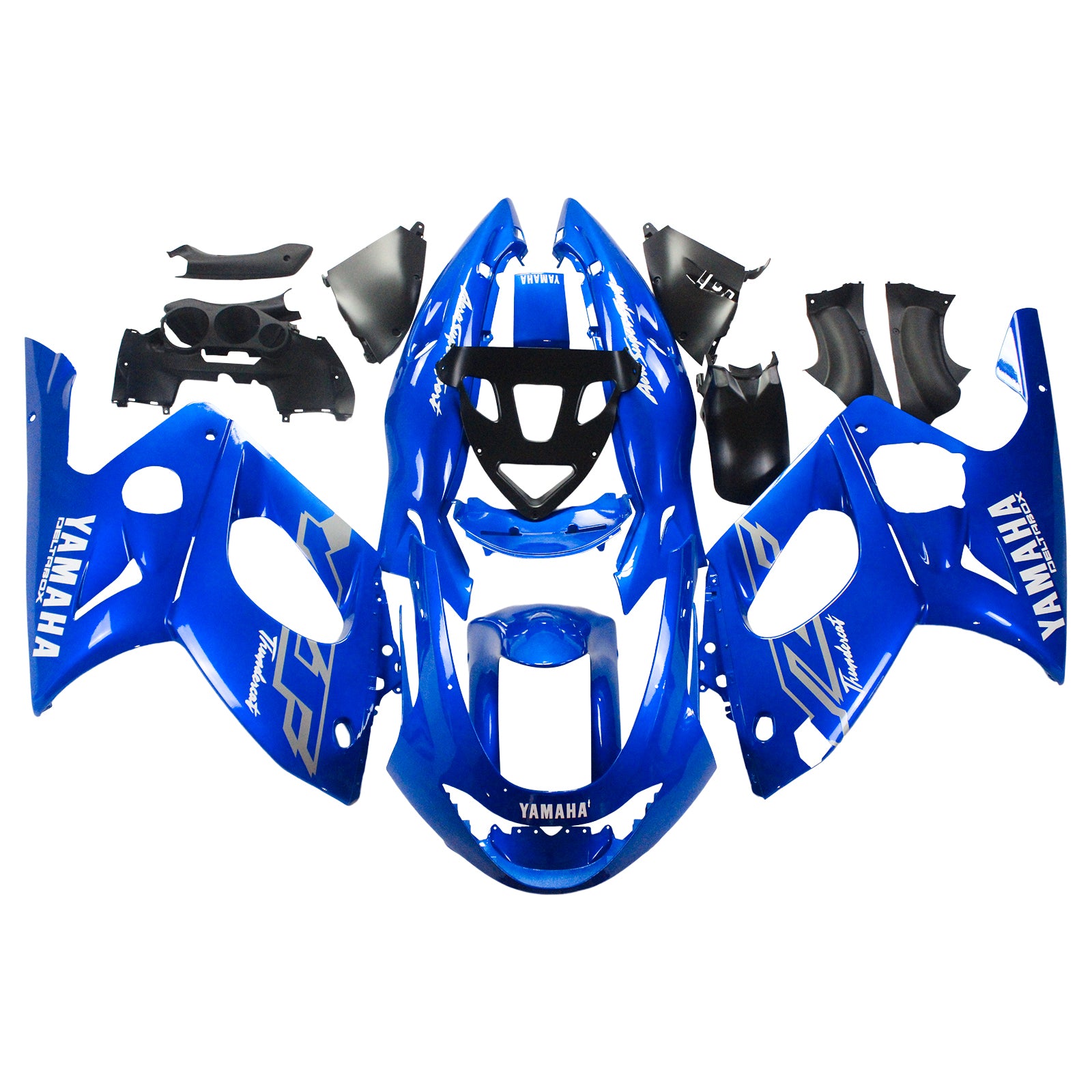 Amotopart Yamaha 1996-2007 YZF 600R Thundercat Blue White Fairing Kit