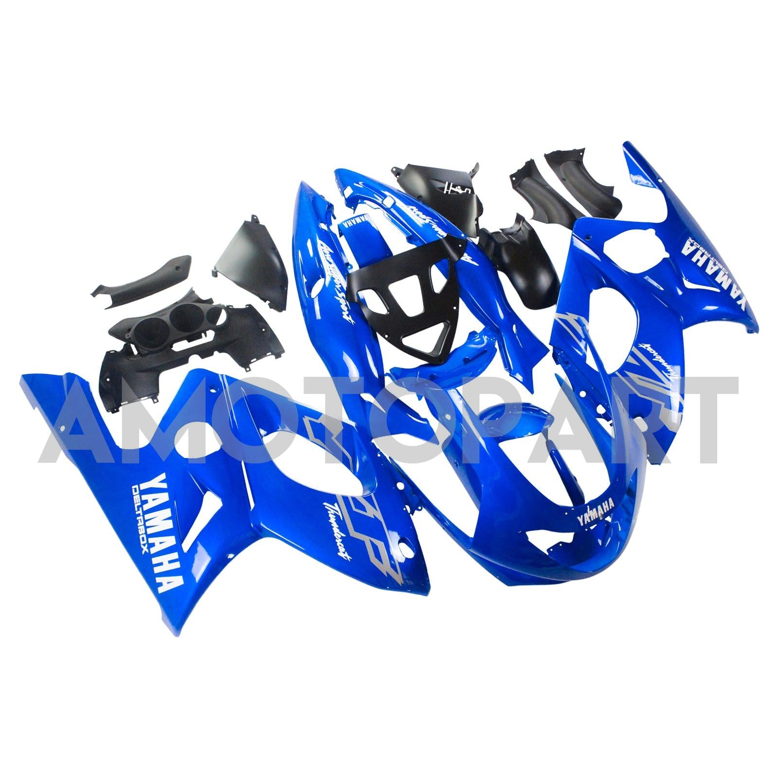 Amotopart Yamaha 1996-2007 YZF 600R Thundercat Blue White Fairing Kit
