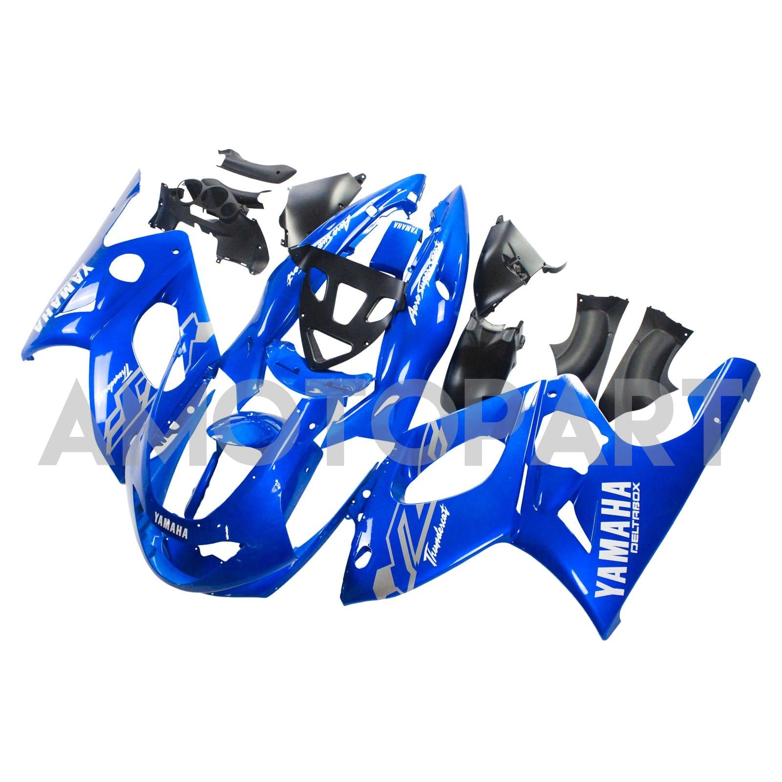 Amotopart Yamaha 1996-2007 YZF 600R Thundercat Blue White Fairing Kit