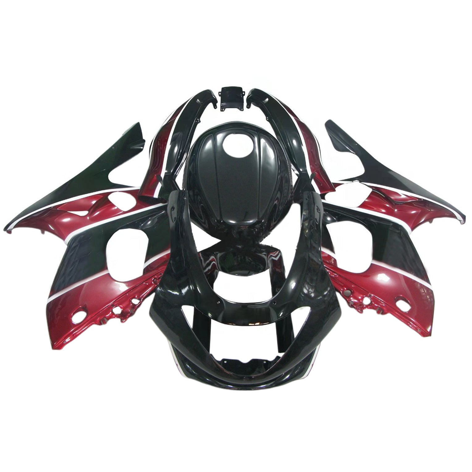Amotopart 1996-2007 Yamaha YZF 600R Thundercat Black Dark Red Fairing Kit