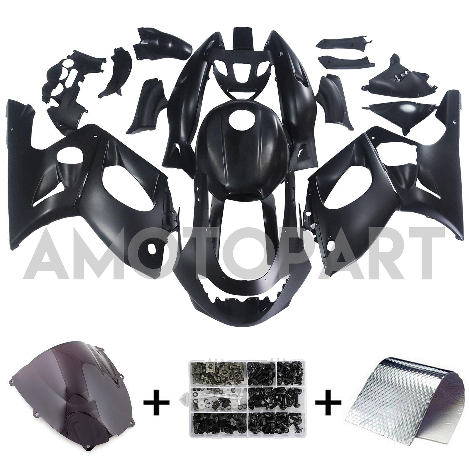 Amotopart 1996-2007 Yamaha YZF 600R Thundercat Matte Black Fairing Kit