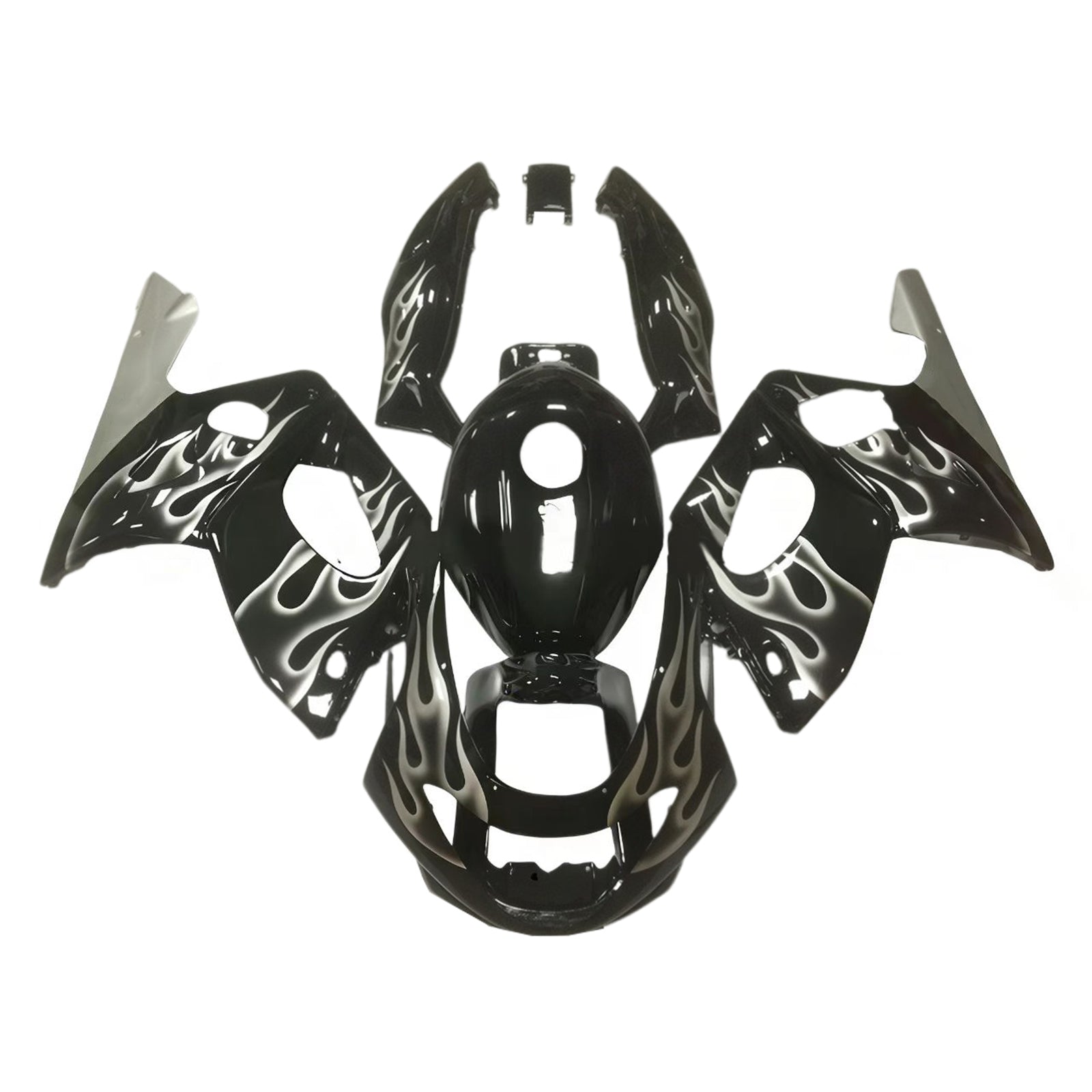 Amotopart 1996-2007 Yamaha YZF 600R Thundercat Glossy Black White Fairing Kit