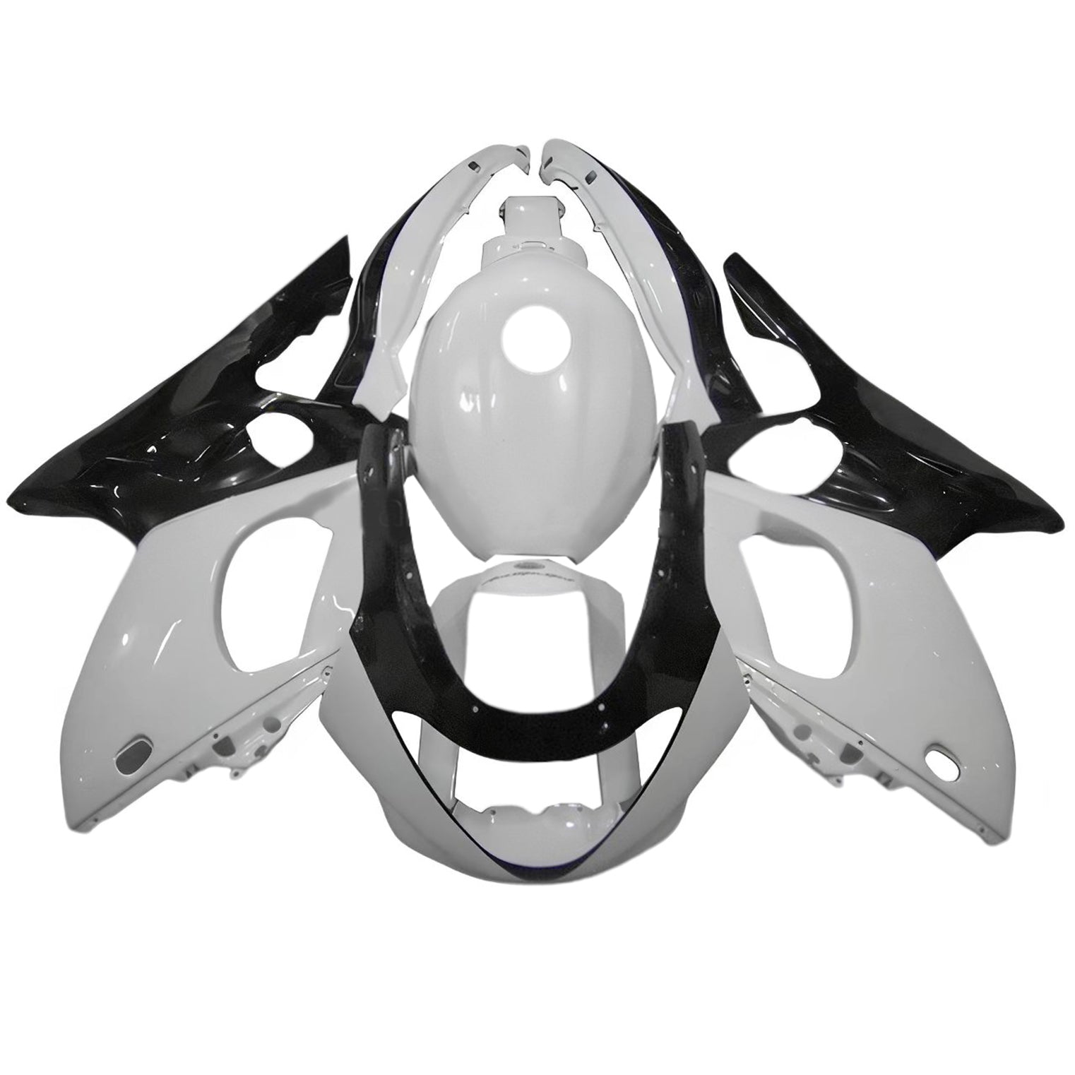 Amotopart 1996-2007 Kit carena Yamaha YZF 600R Thundercat Nero Bianco