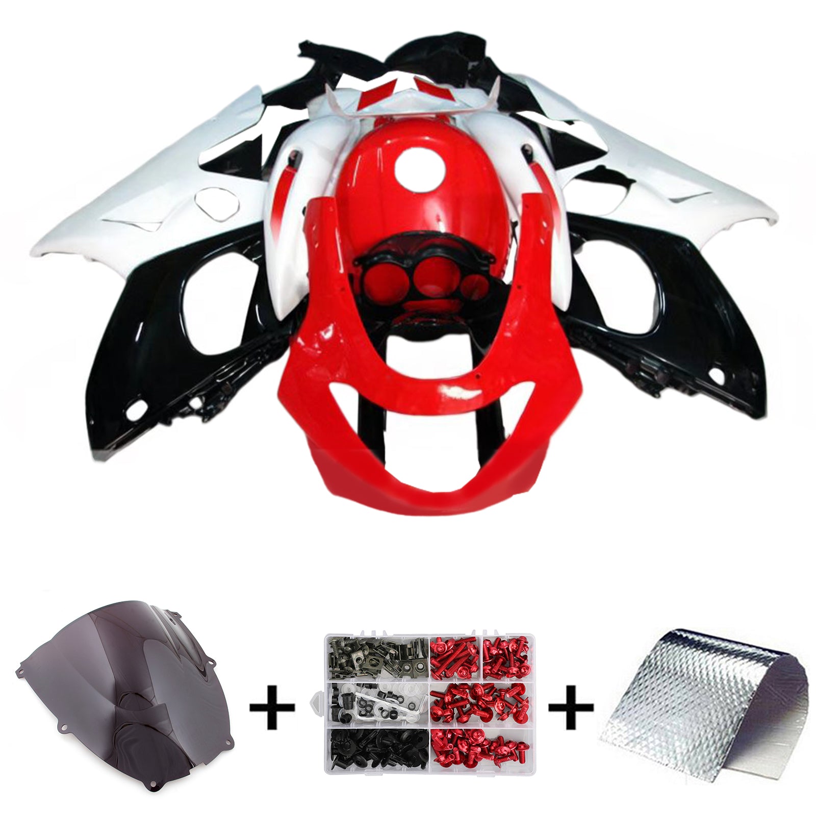 Amotopart 1996-2007 Yamaha YZF 600R Thundercat Black Red White Fairing Kit
