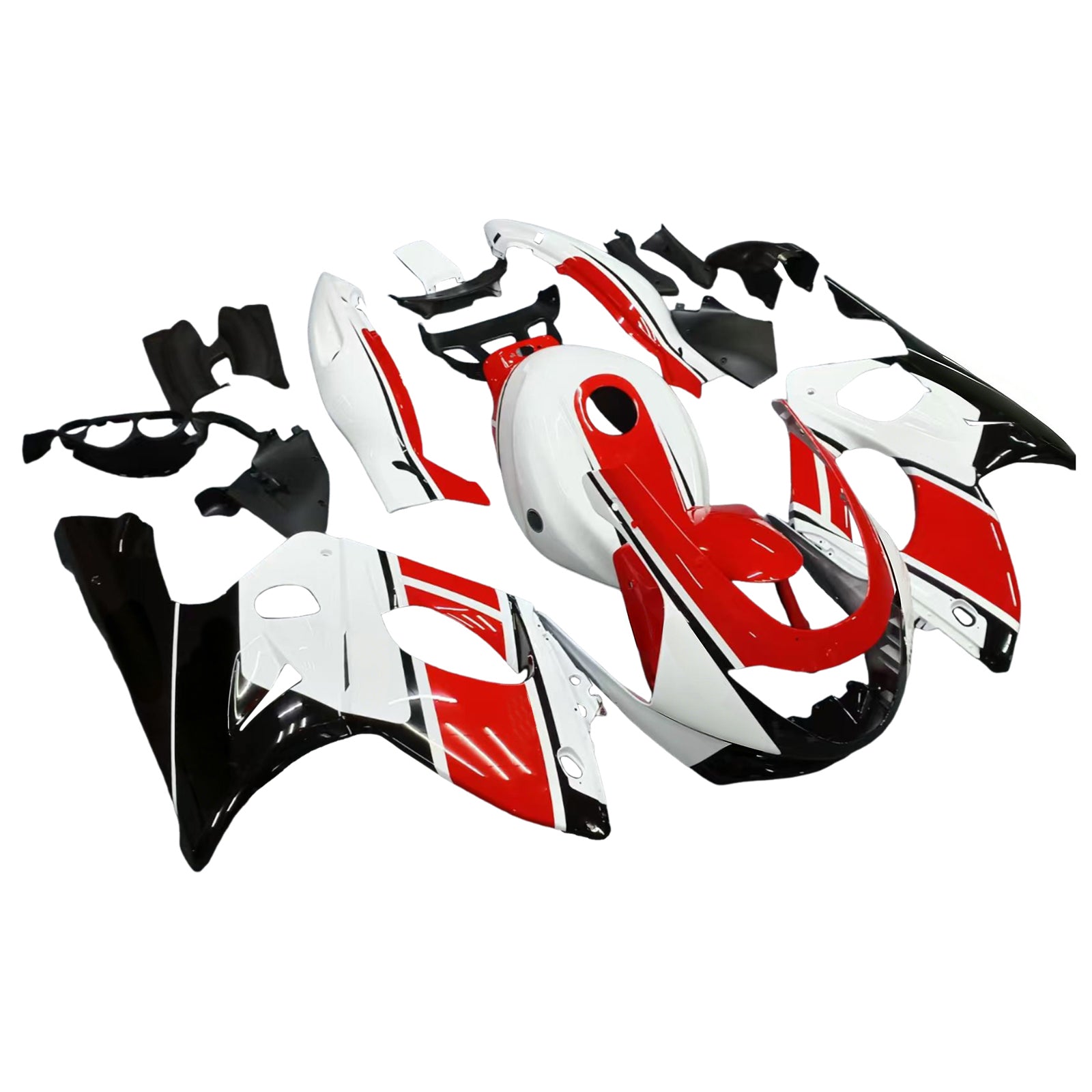 Amotopart 1996-2007 Yamaha YZF 600R Thundercat White Black Red Fairing Kit